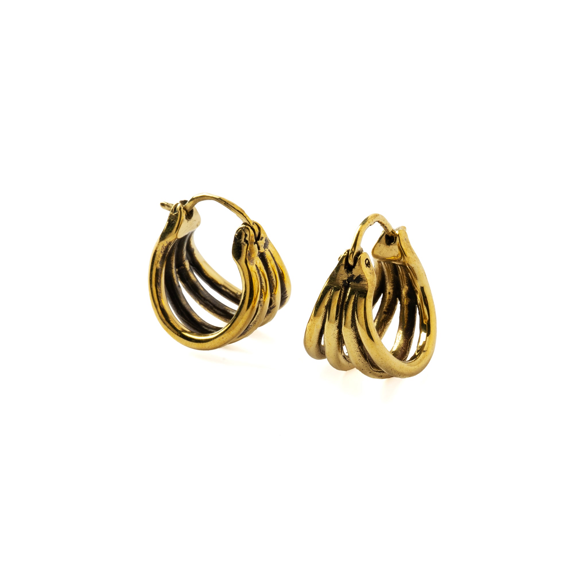 Tetrad Earrings right and left side view