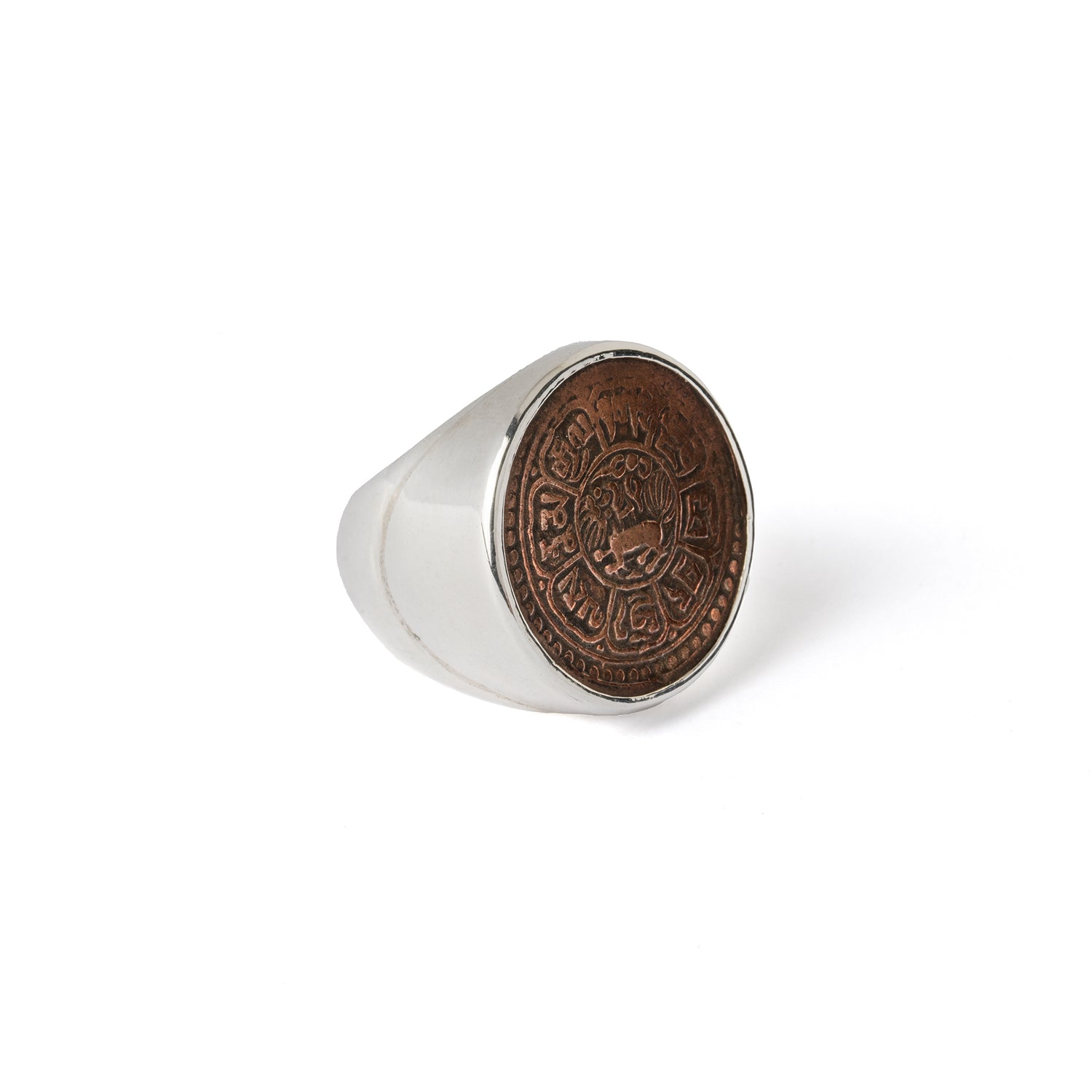 Tibetan Coin set in Silver Ring