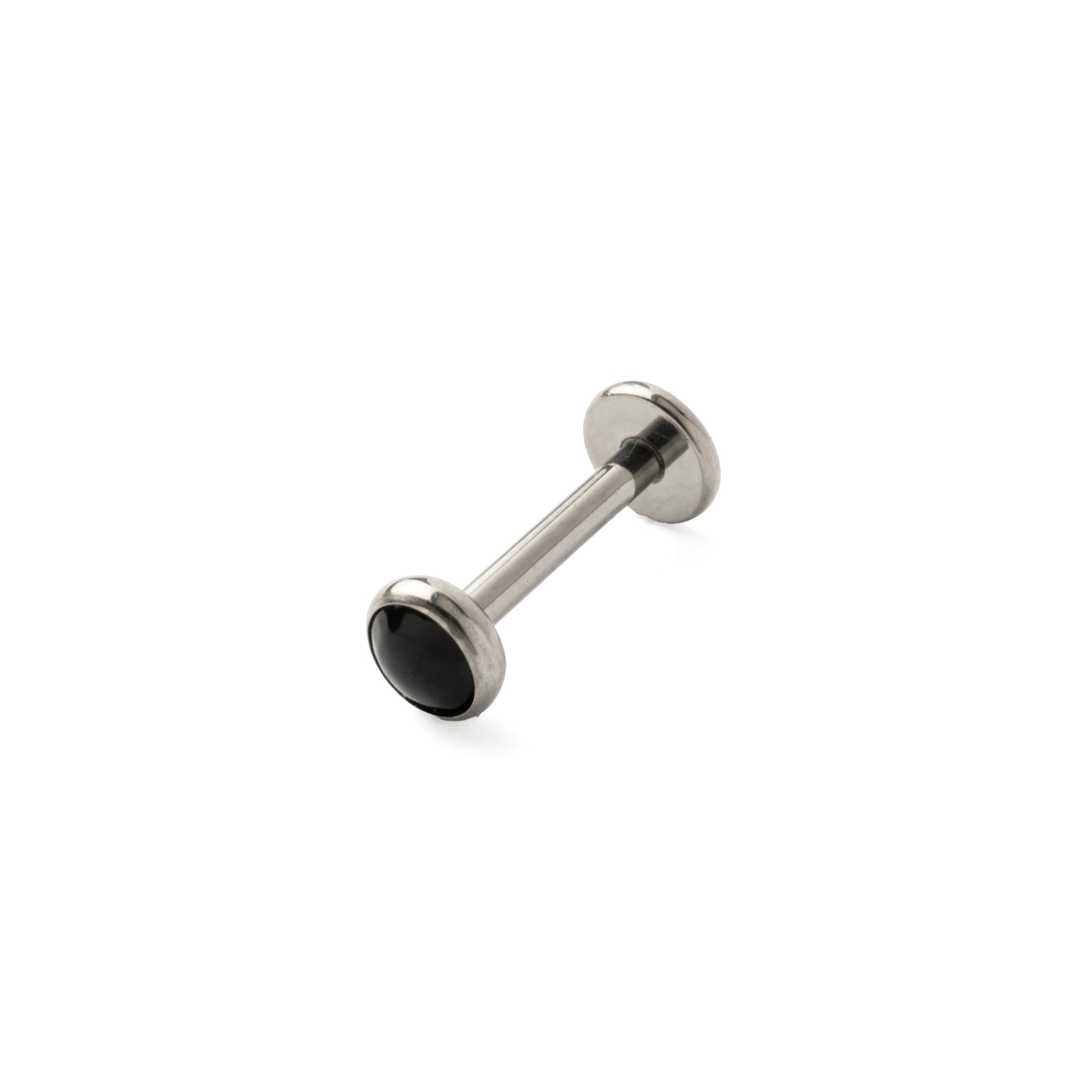 Titanium Labret with Black Onyx