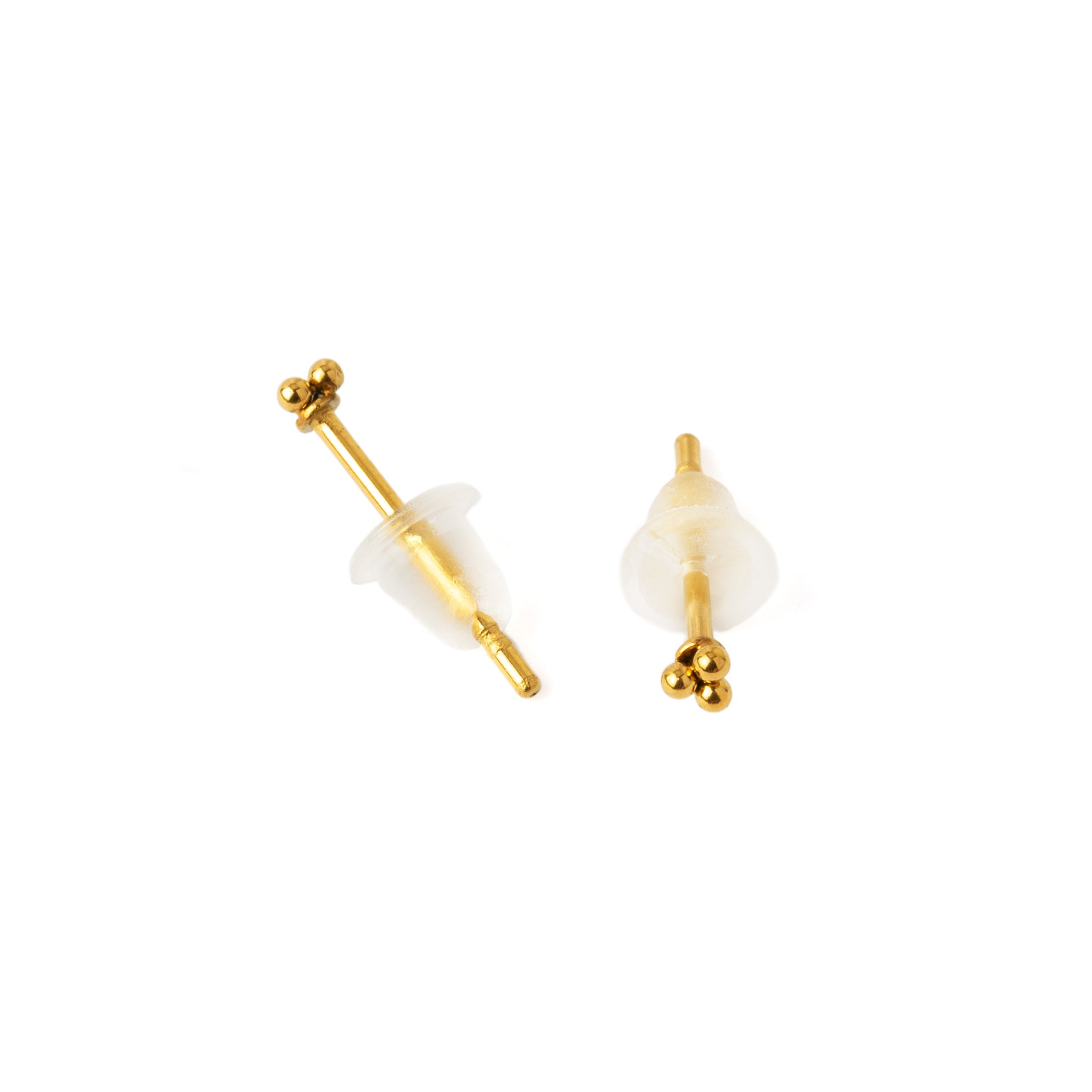 Trinity Golden Ear Studs front and back view