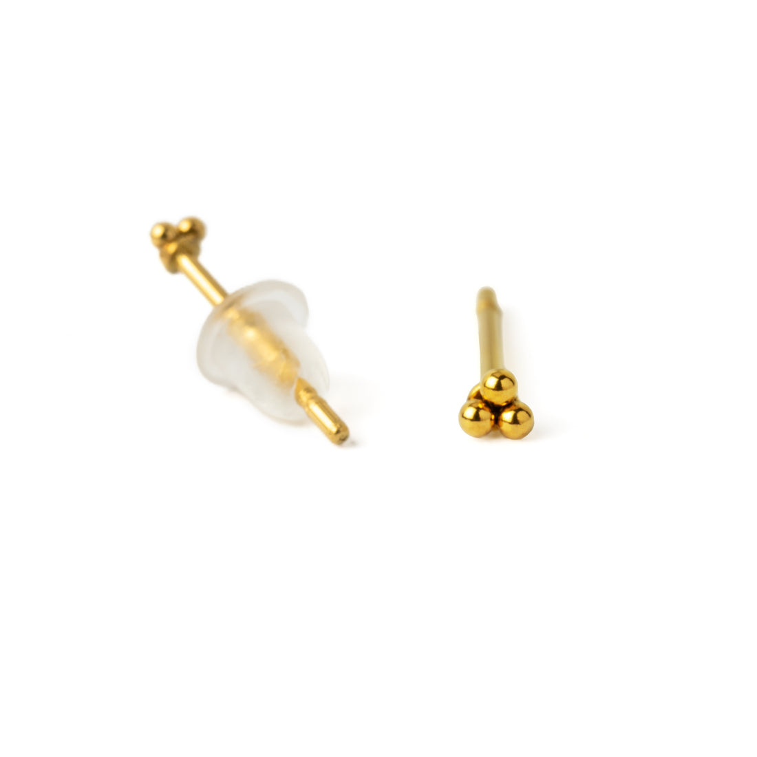 Trinity Golden Ear Studs front and back view