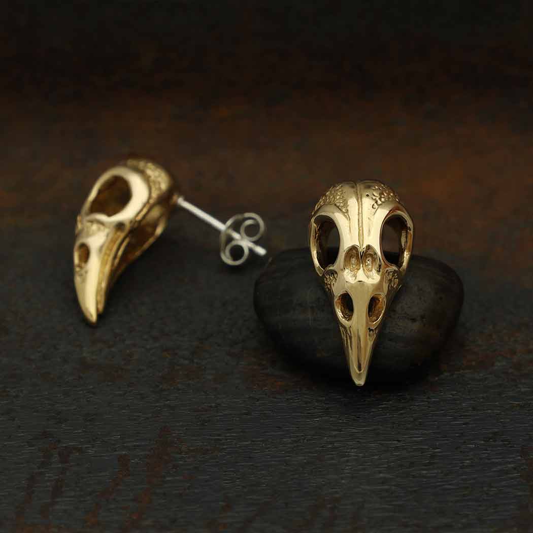 Raven Skull Studs