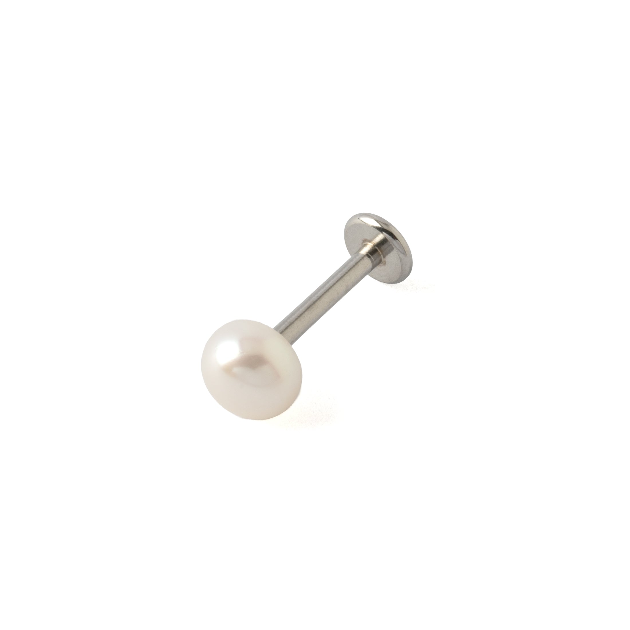 White Pearl Labret right side view