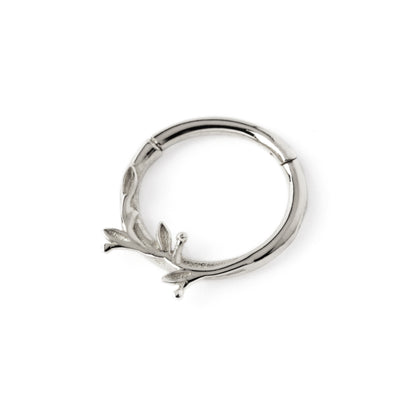 14k White Gold Twig Septum Clicker right side view