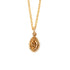 Bronze Yoni Charm on a chain necklace frontal view