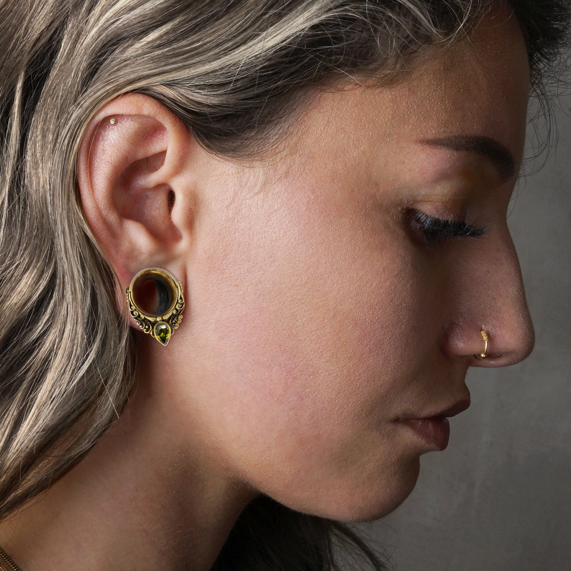 Golden Maharishi Tunnels with Peridot