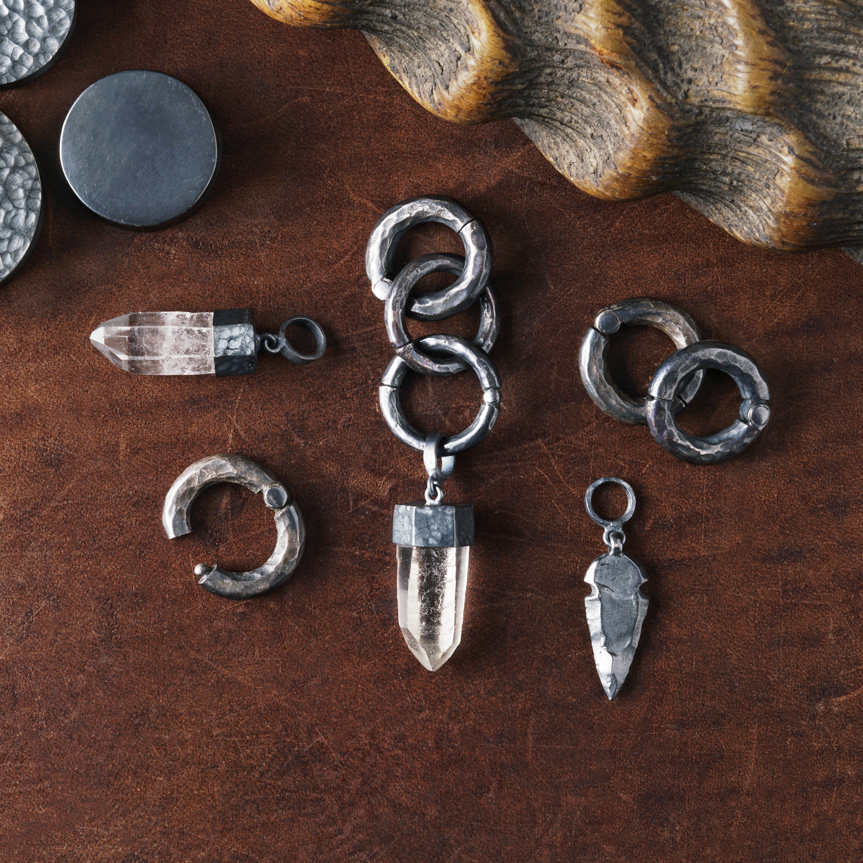 Black Silver Arrowhead Hangers