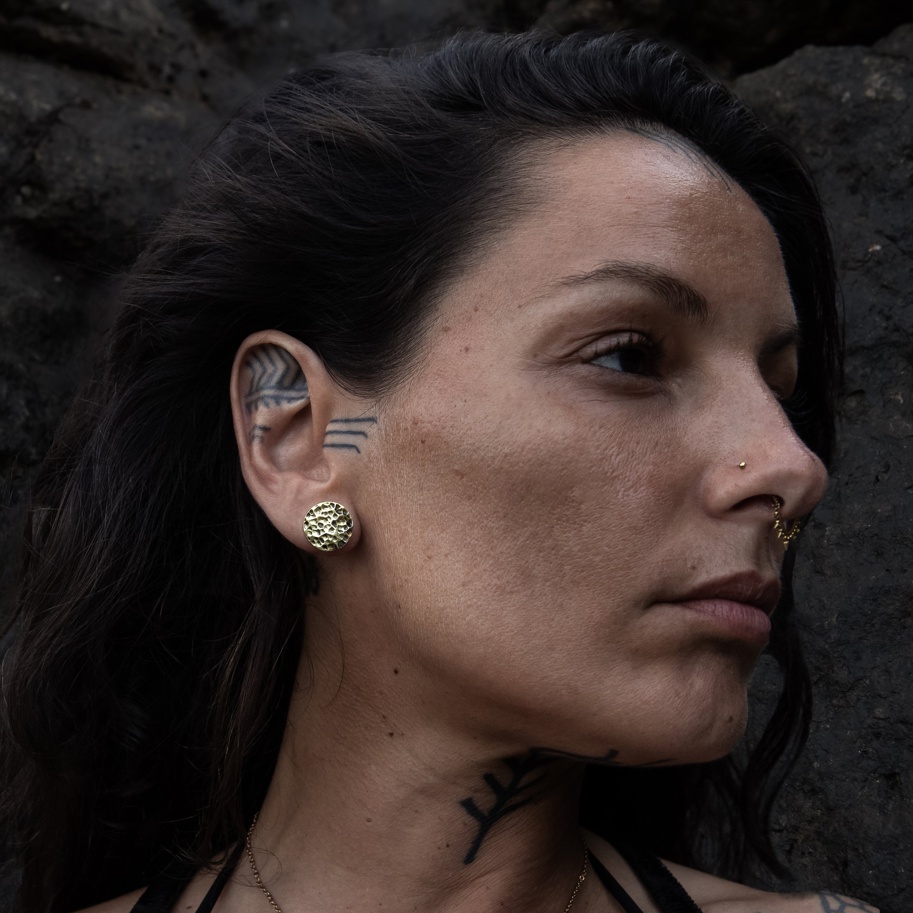 Hammered Brass Plugs