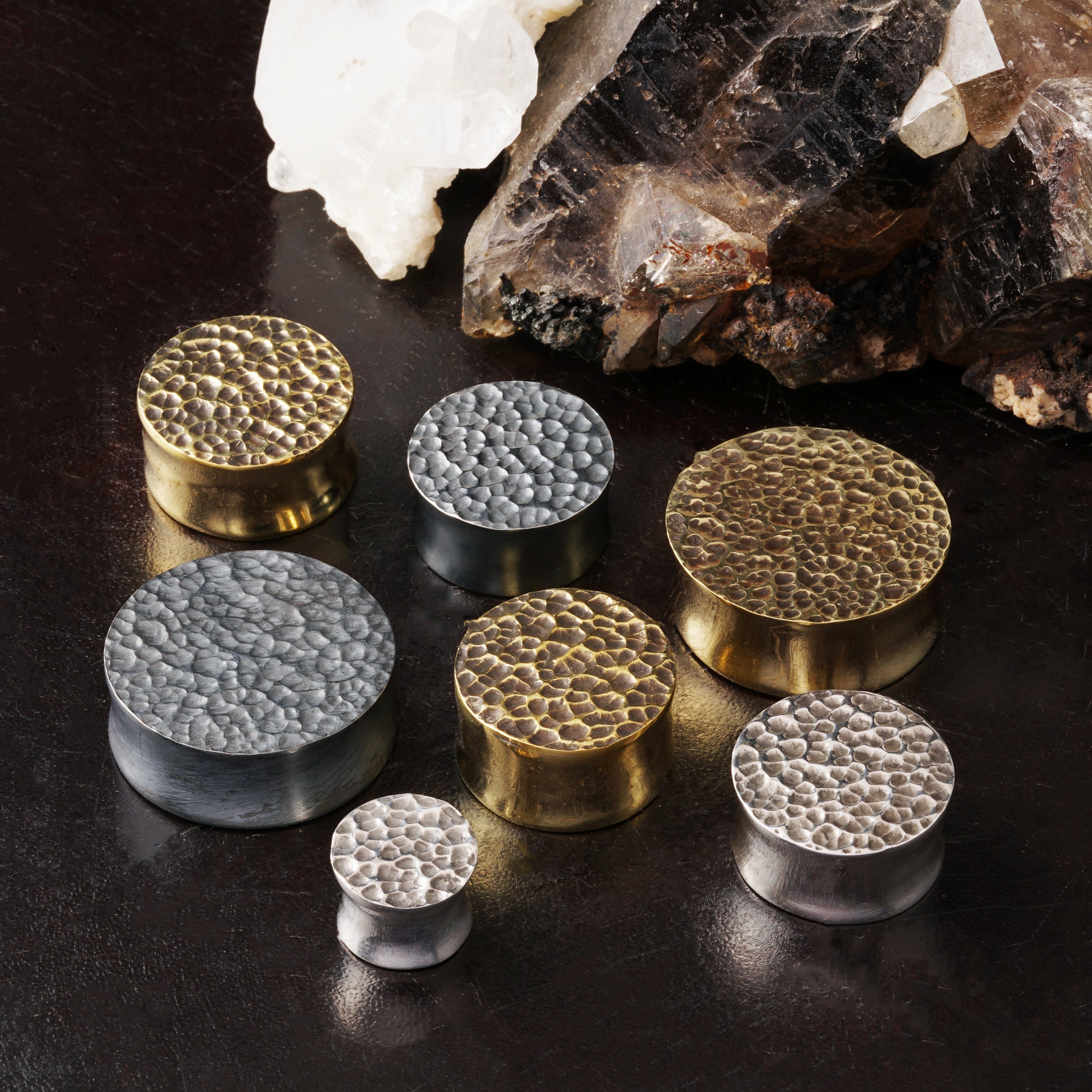 Hammered Silver Plugs