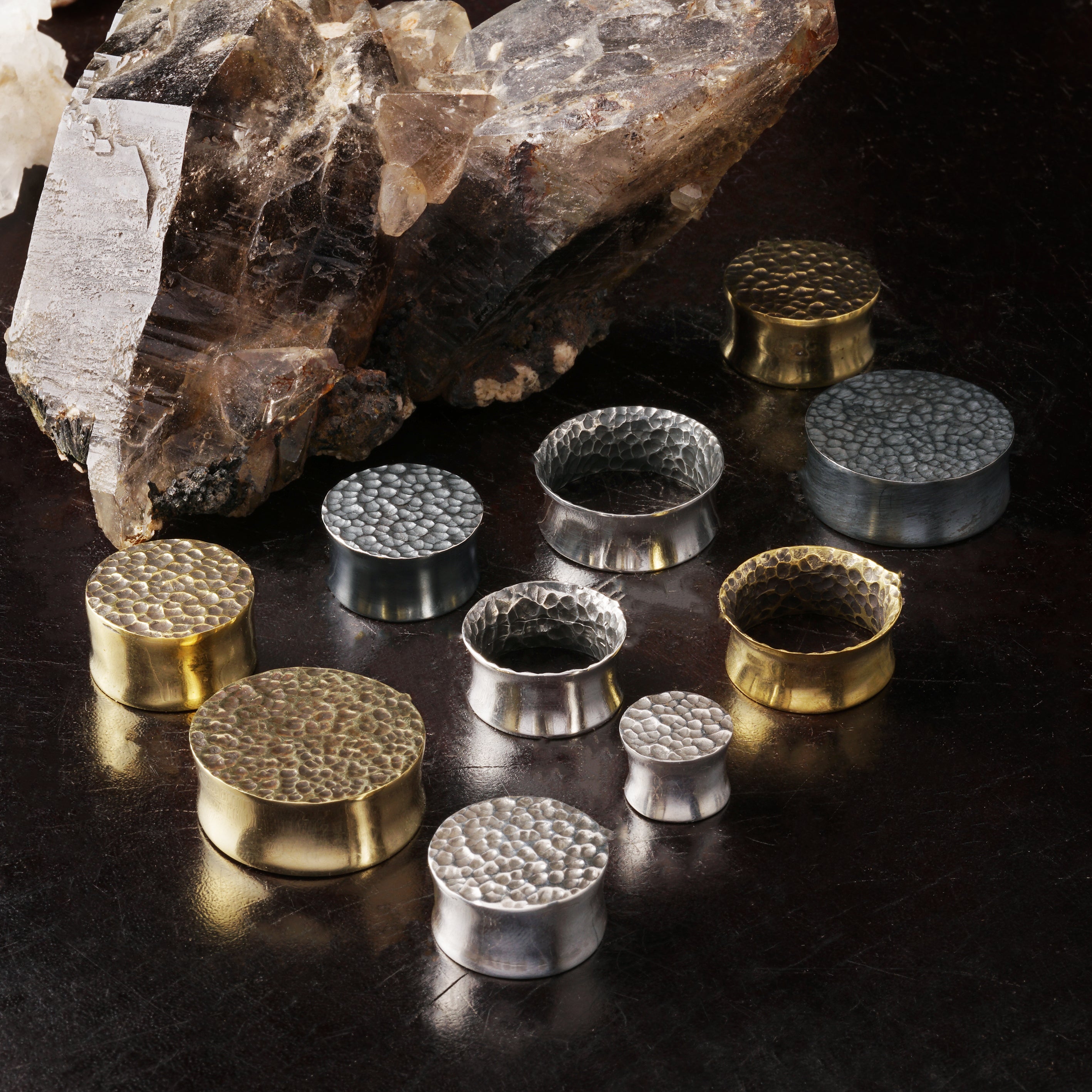 Hammered Silver Tunnels