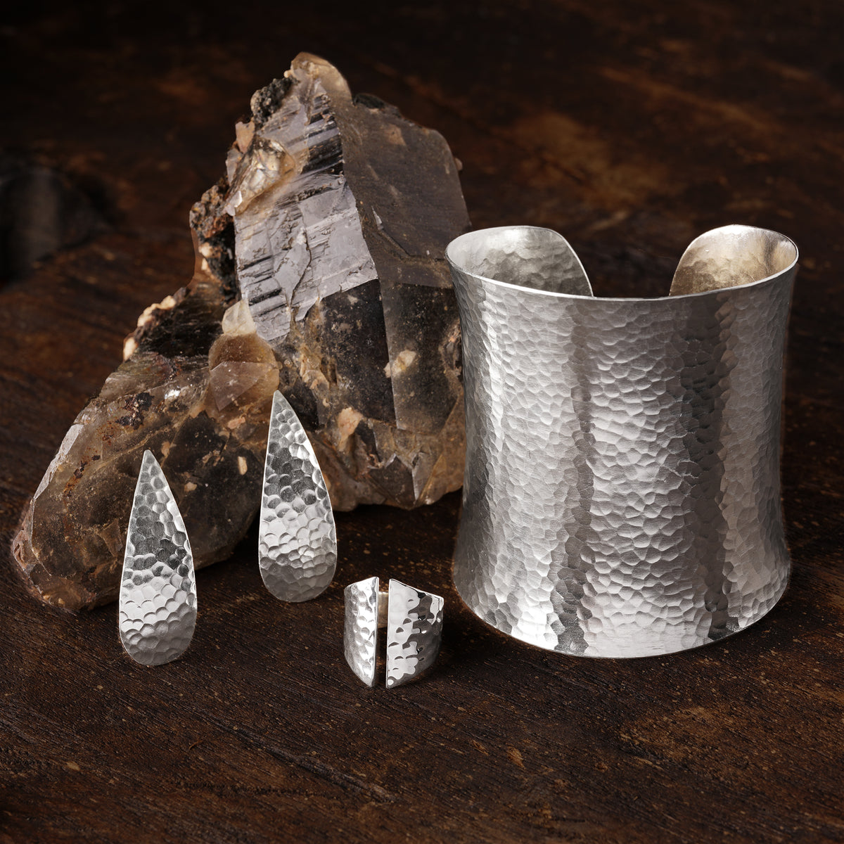 Open Hammered Ring