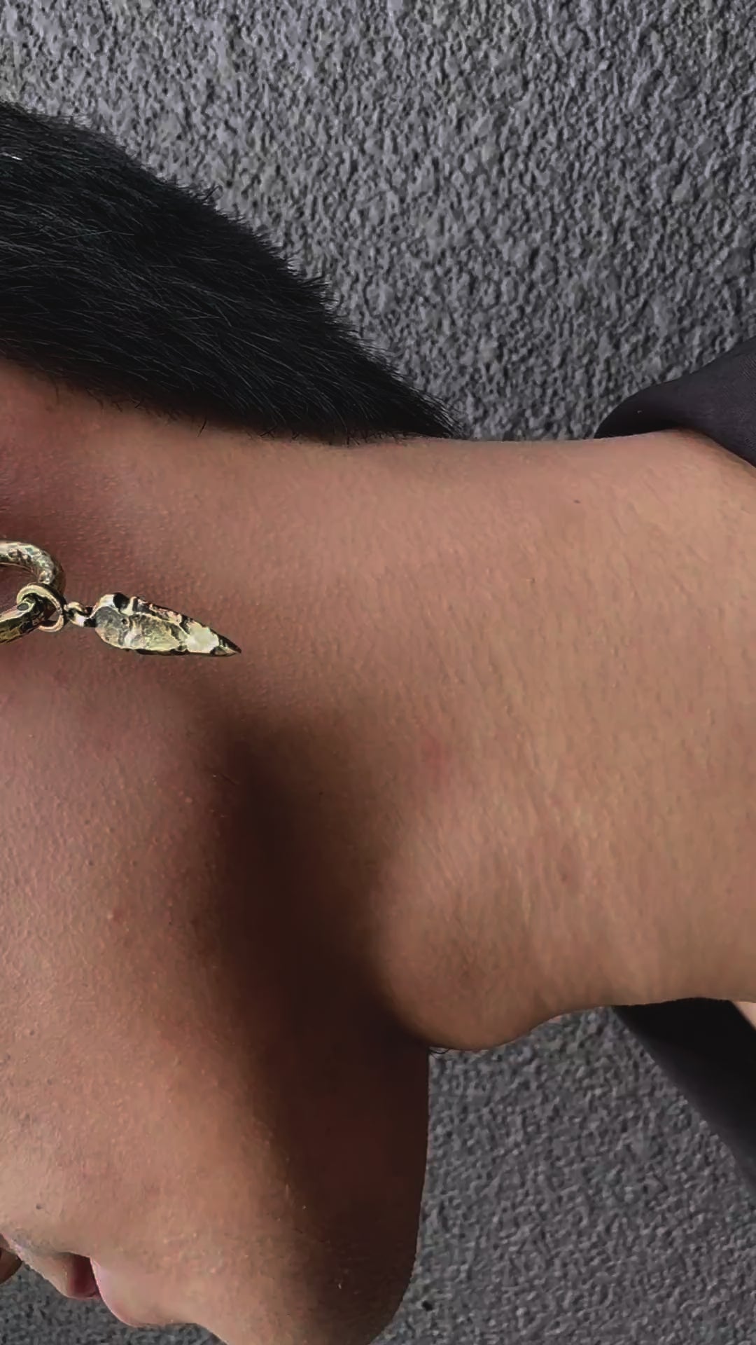 Arrowhead Brass Clicker Earrings