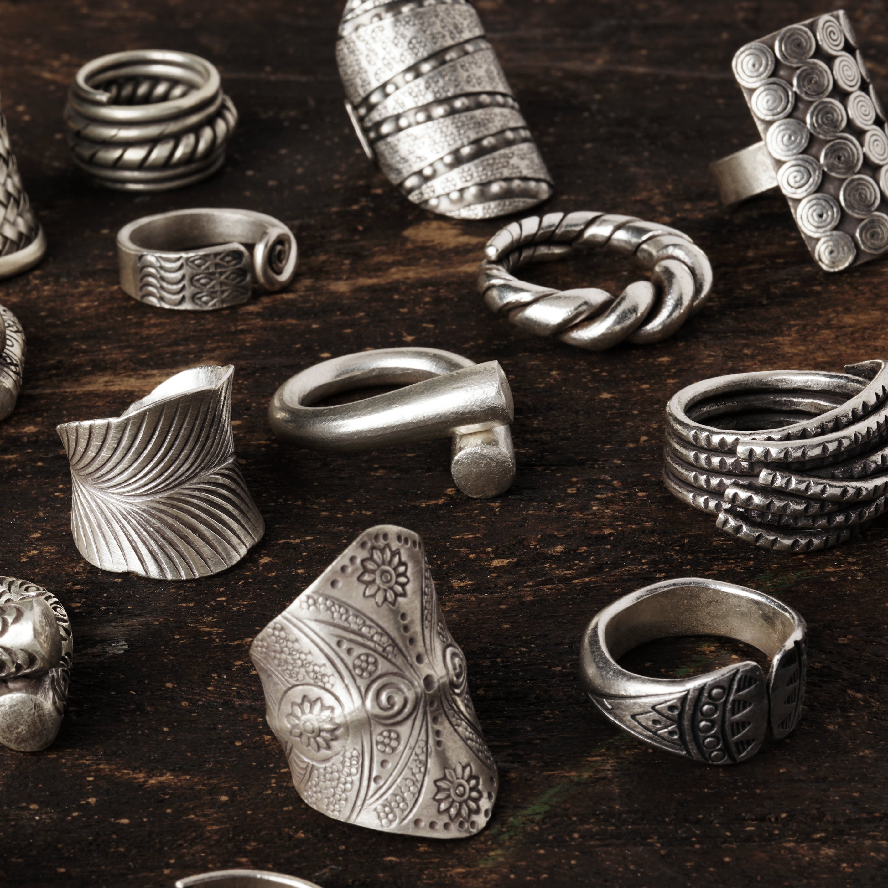 Tribal Silver Rings collection