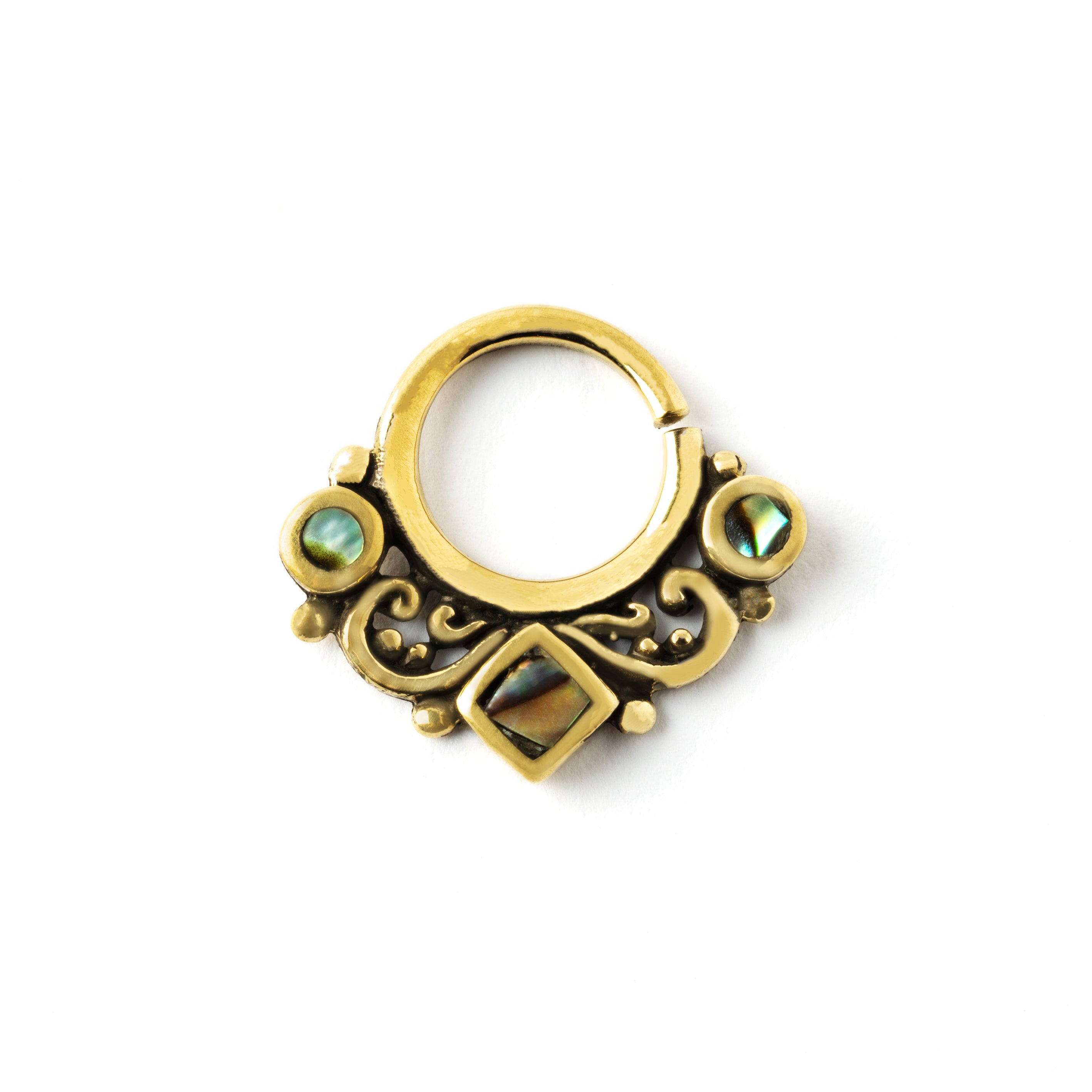 Abalone-shell-septum-ring frontal view