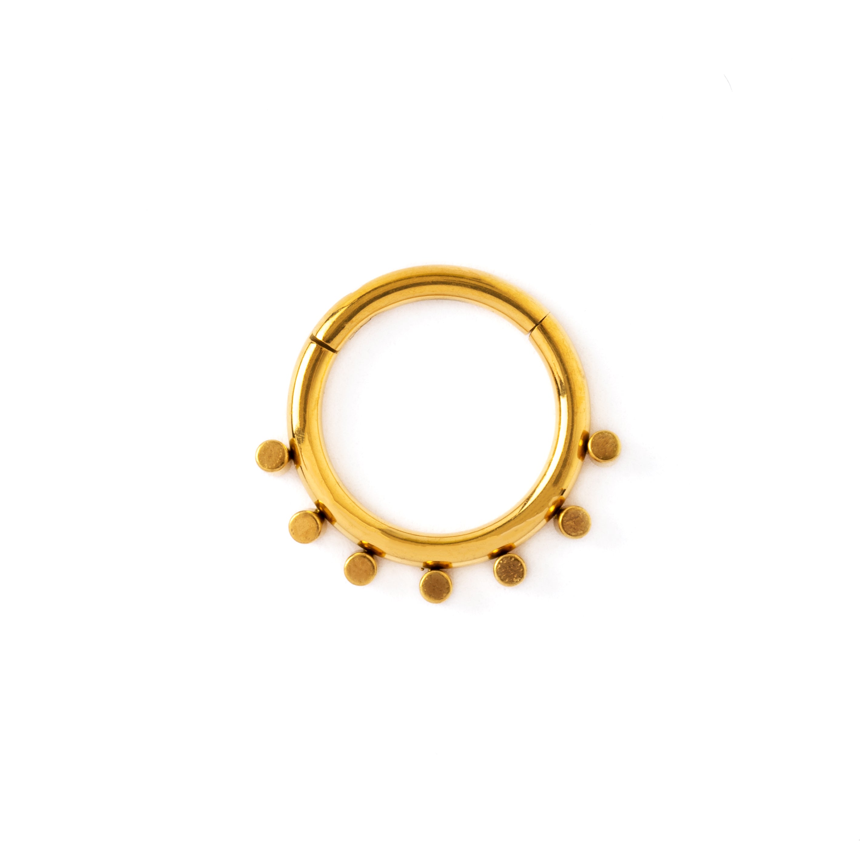 Alya golden surgical steel septum clicker frontal view