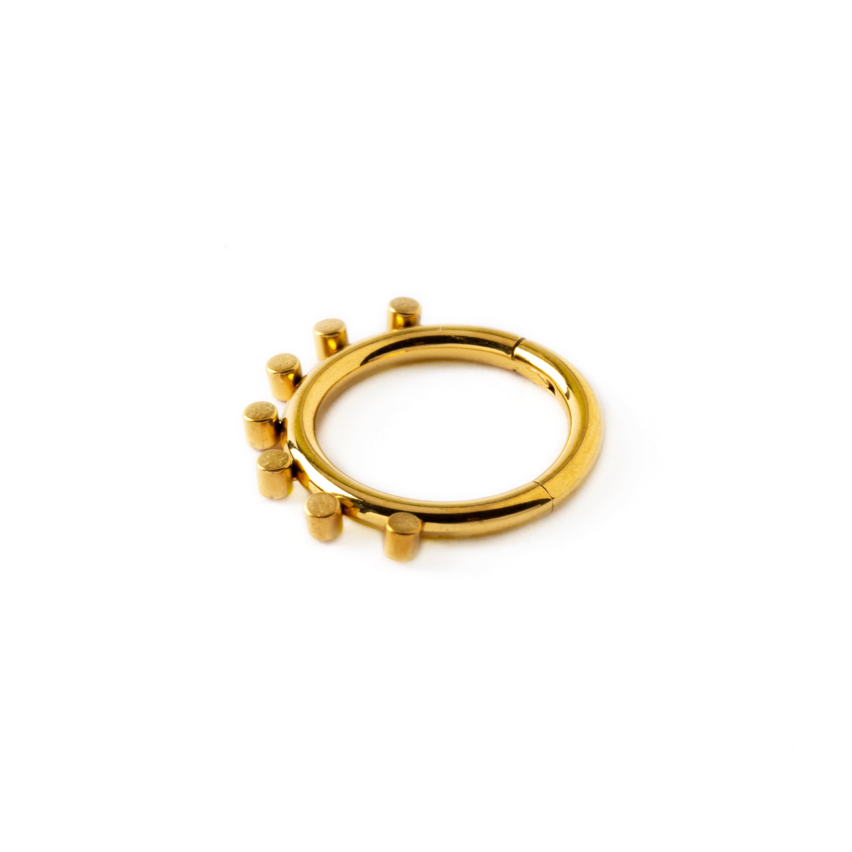 Alya golden surgical steel septum clicker side view