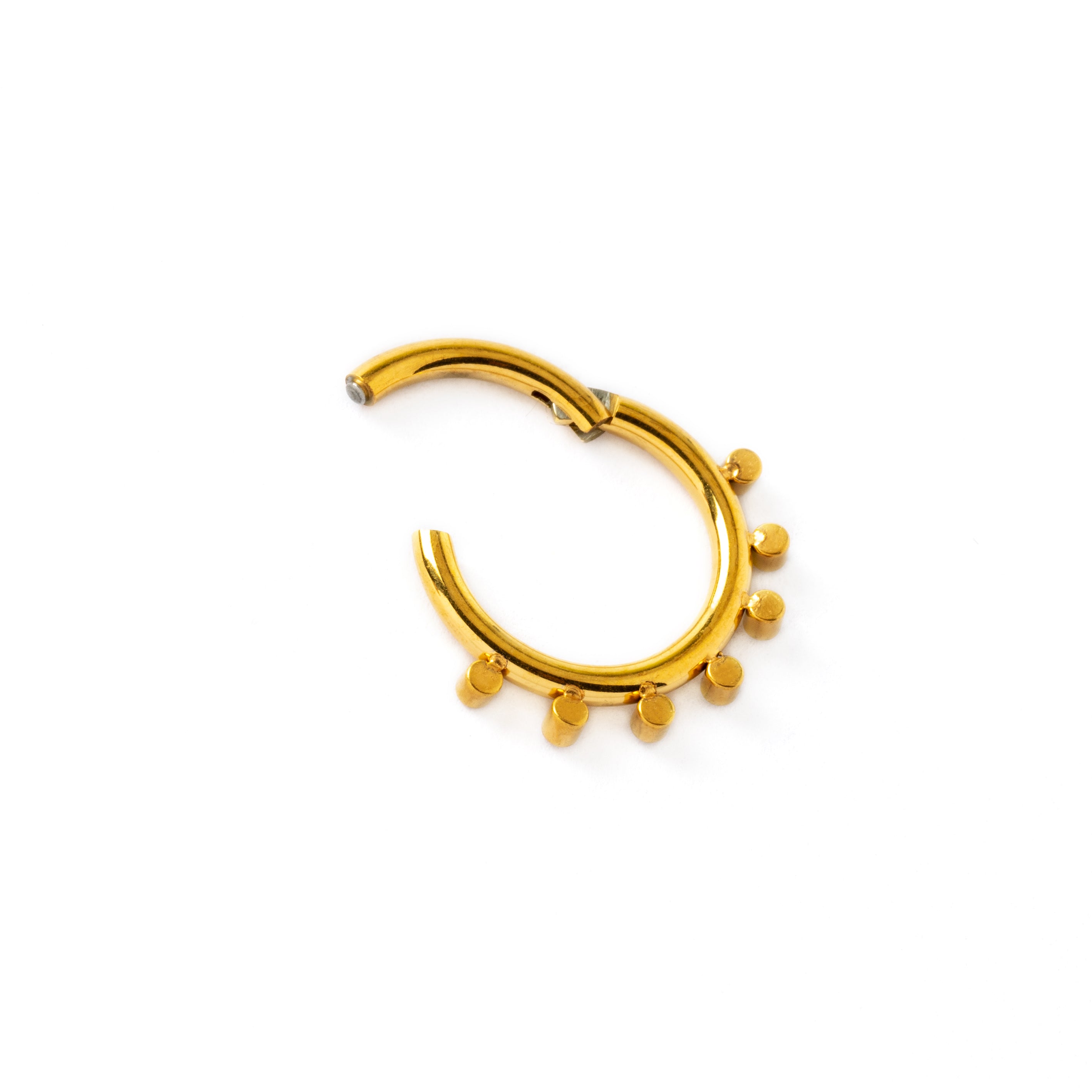 Alya golden surgical steel septum clicker hinged segment view