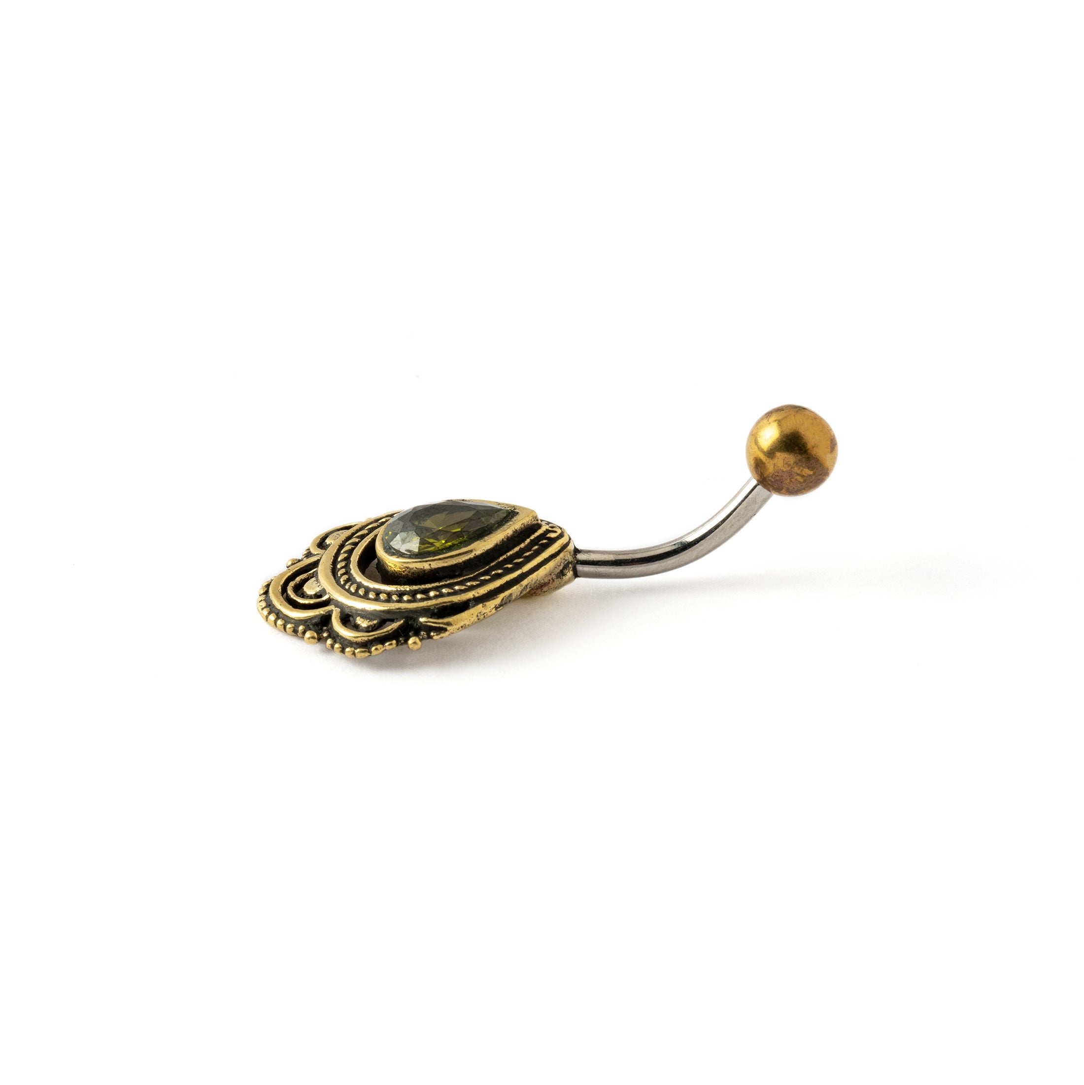 Ananya Peridot Belly Bar side view