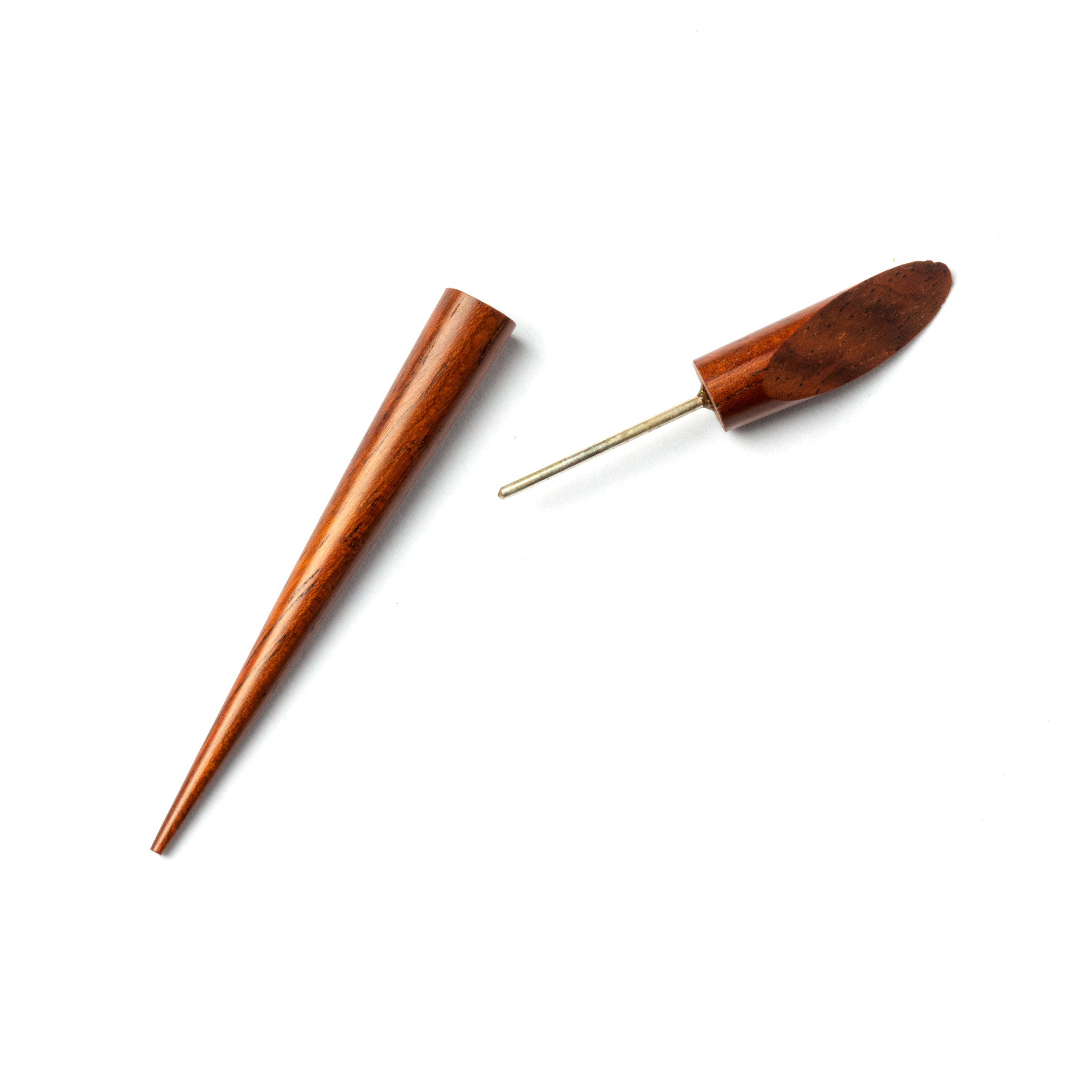 Anjuna Wood Fake Gauge Earrings
