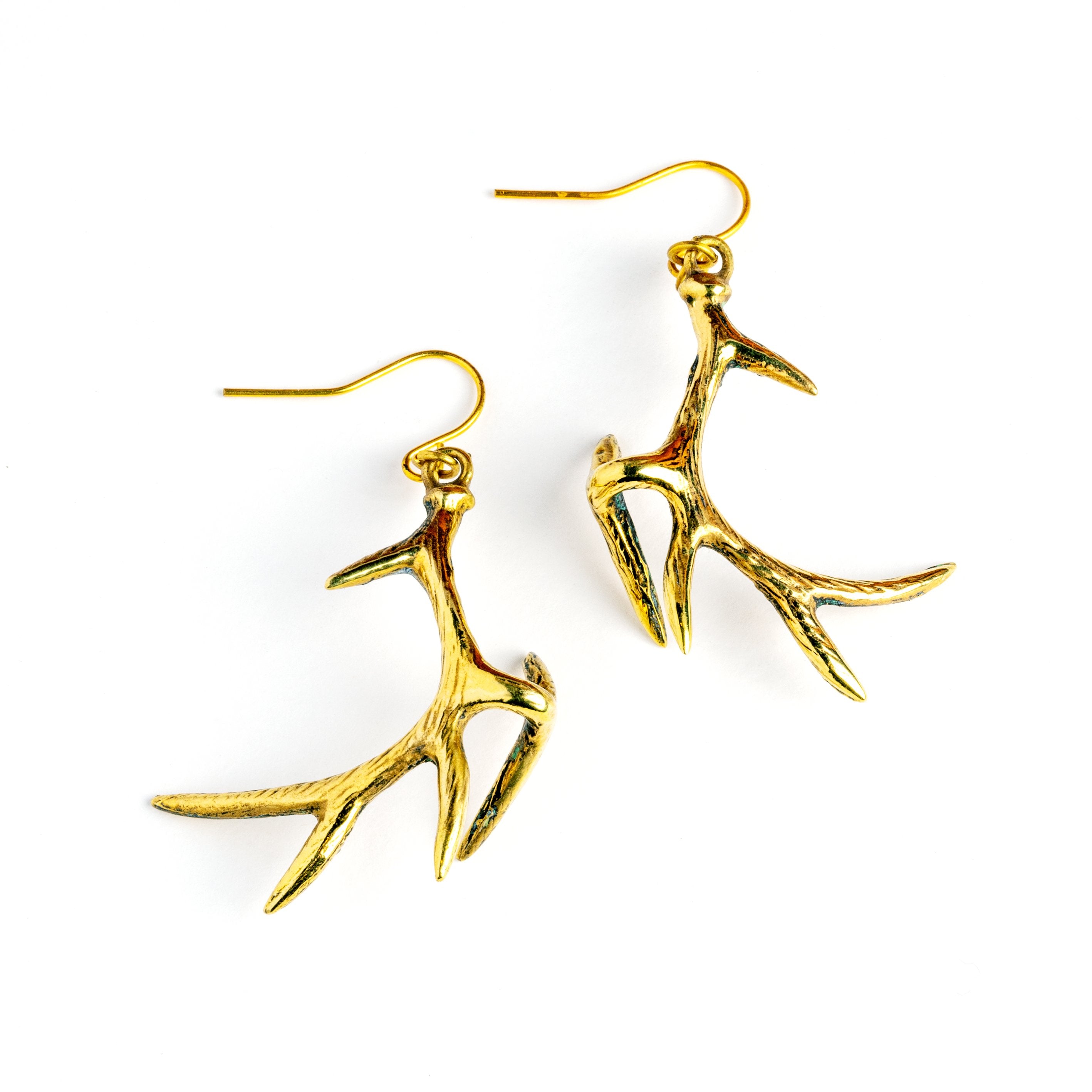 Antler Dangling Earrings frontal view