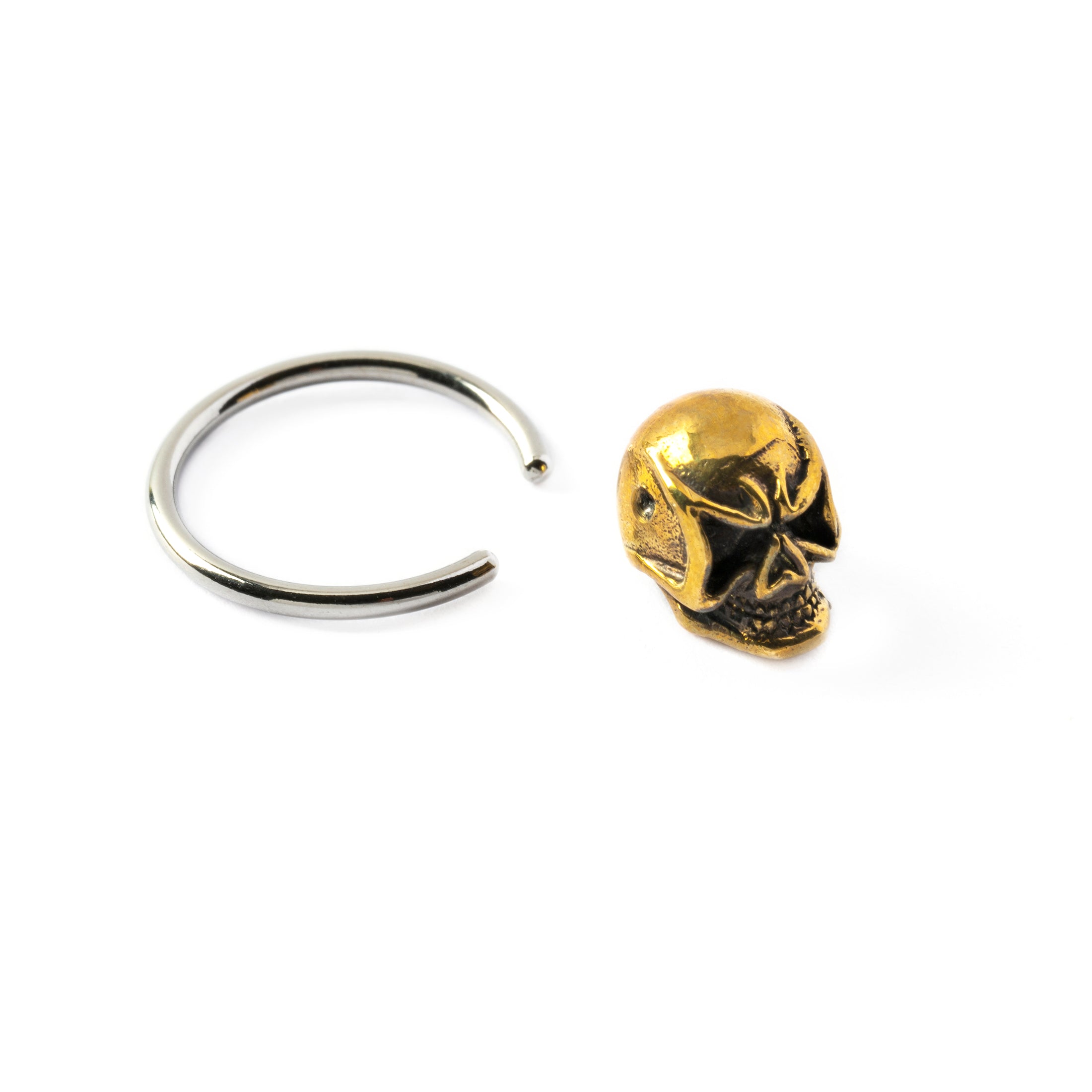 Golden Pirate Skull BCR open mode view