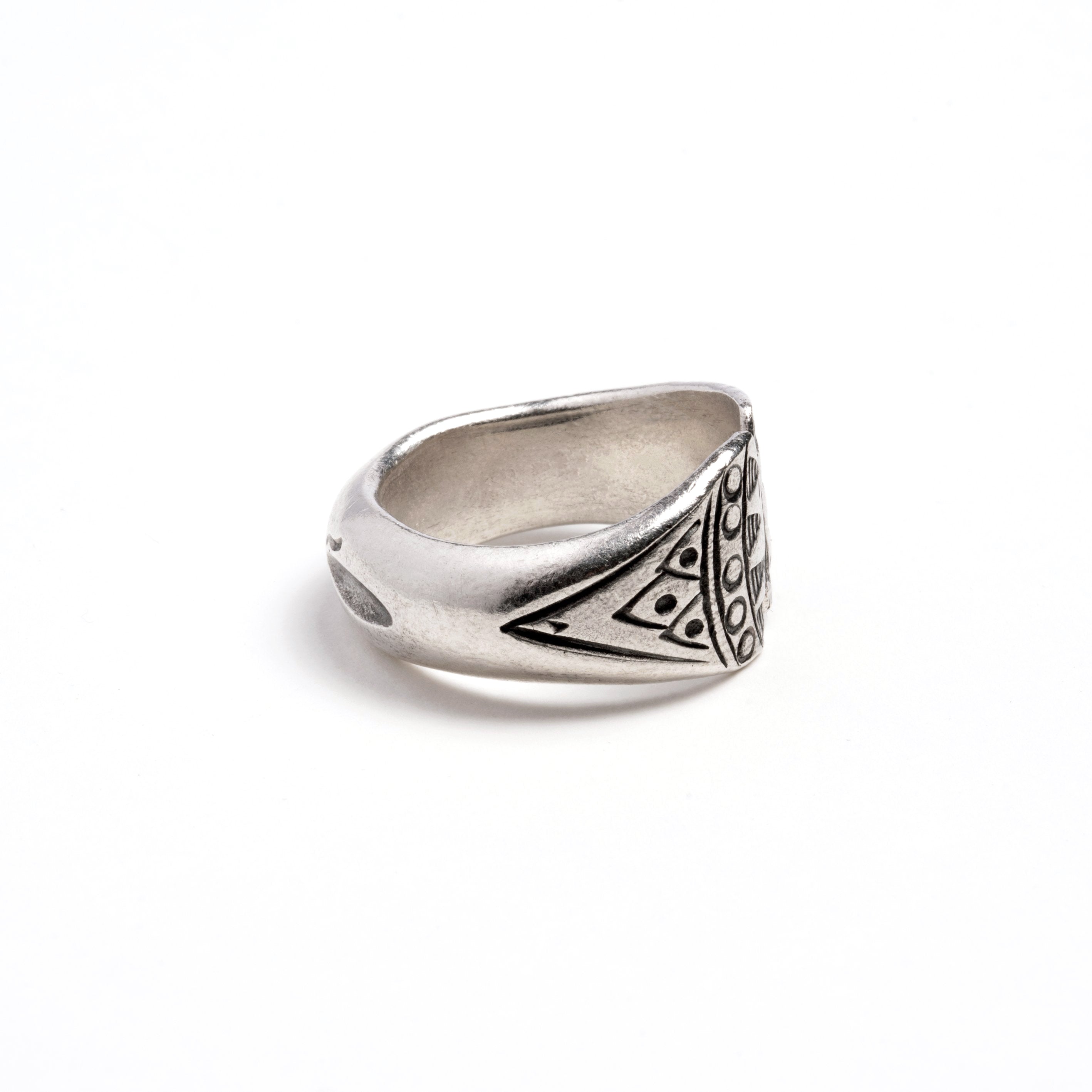 Bear Hug Tribal Silver Ring left view