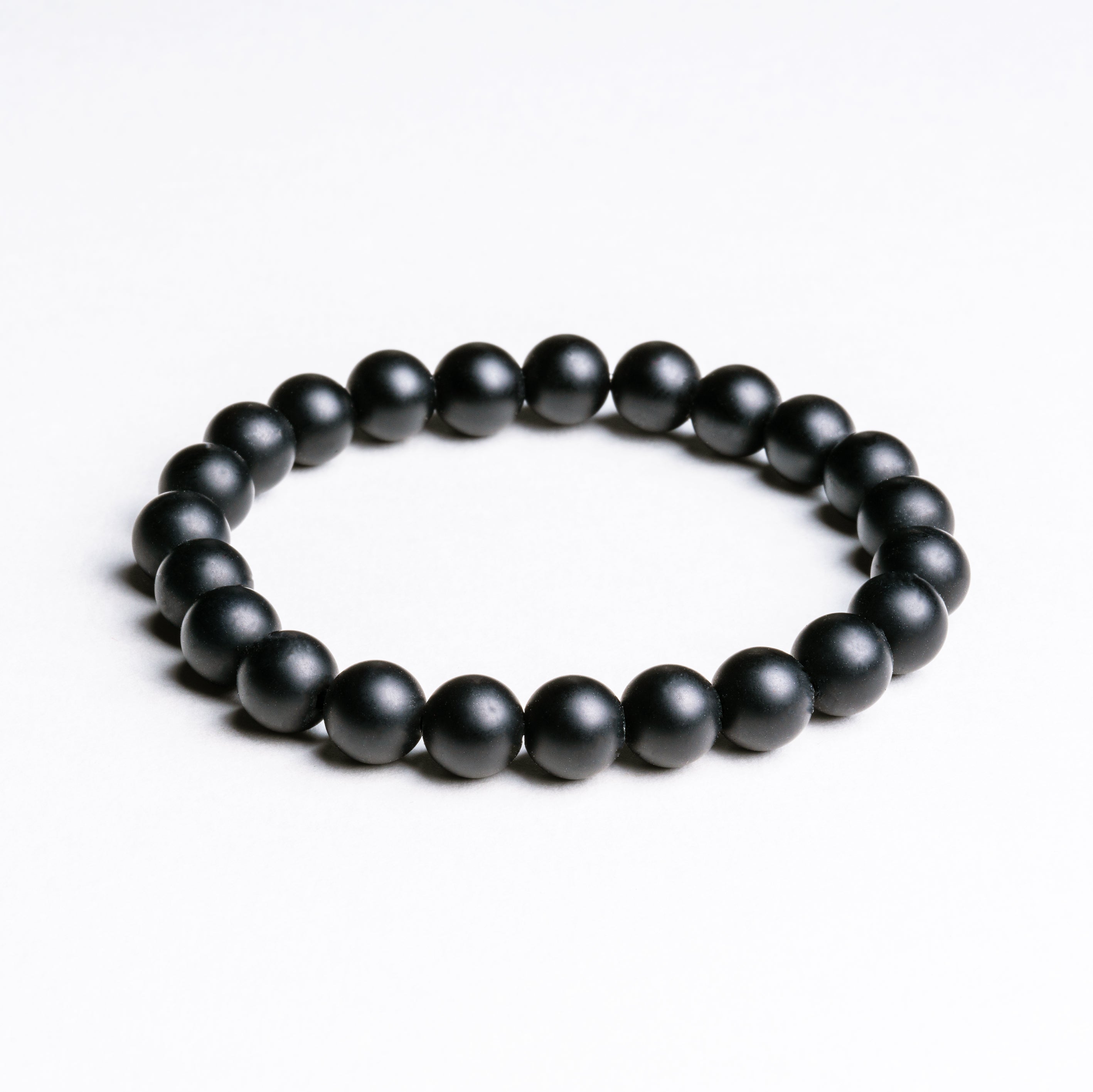 Black Agate Bead Bracelet