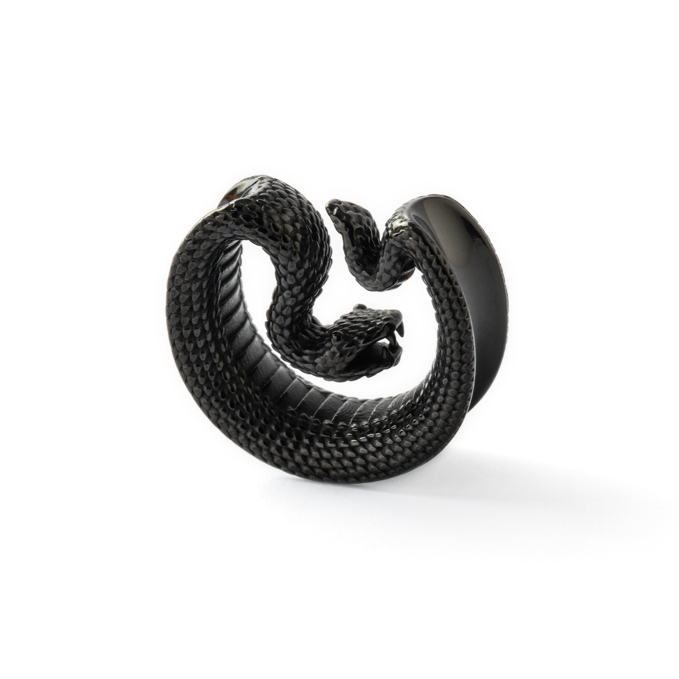 single black Python surgical steel plug tunnel