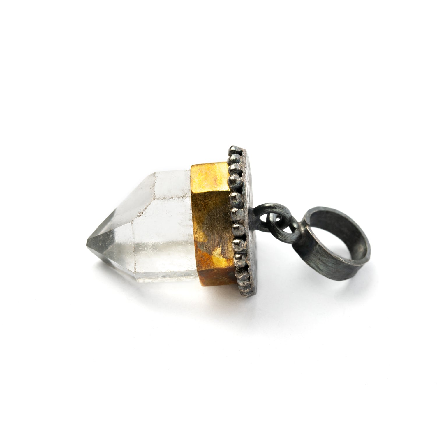 crystal quartz pendant right side view
