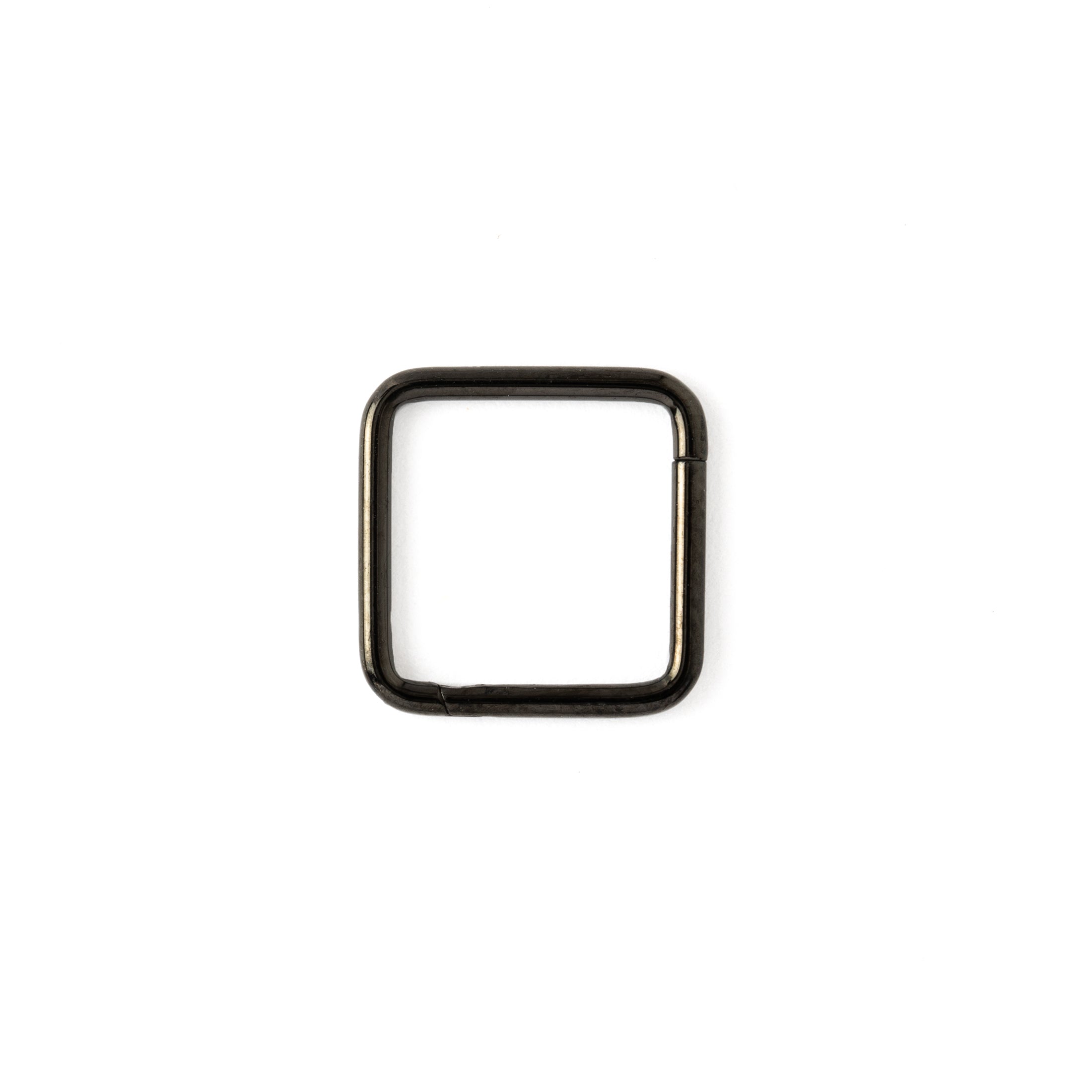Black surgical steel Oblong Clicker Ring frontal view