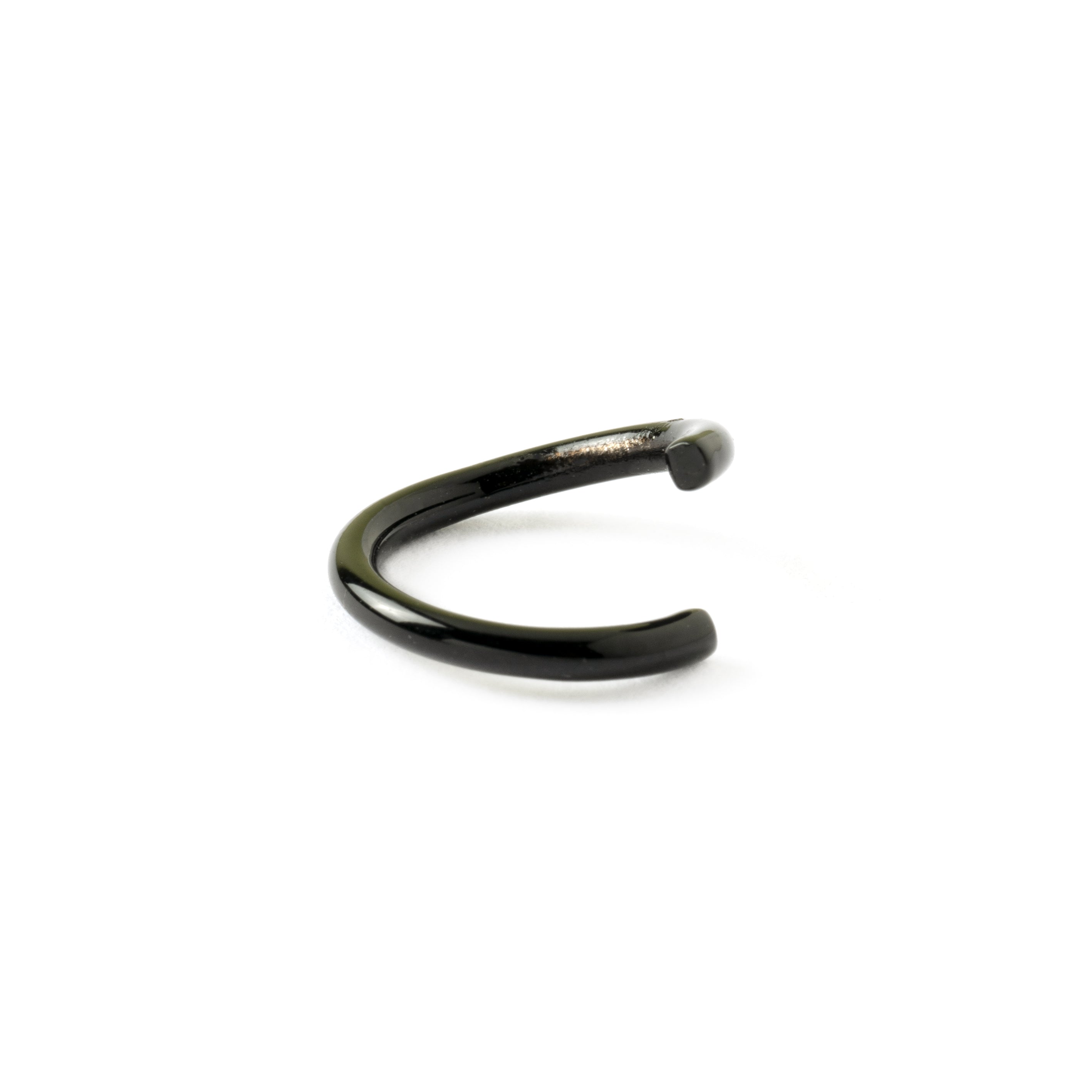 Black seamless piercing ring open mode view