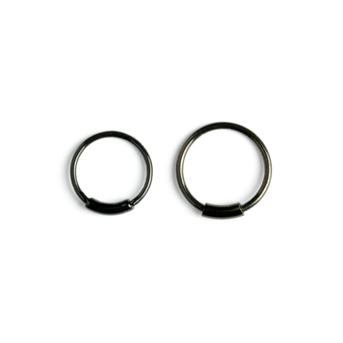 8mm and 10mm Black Pirate Nose Ring frontal view