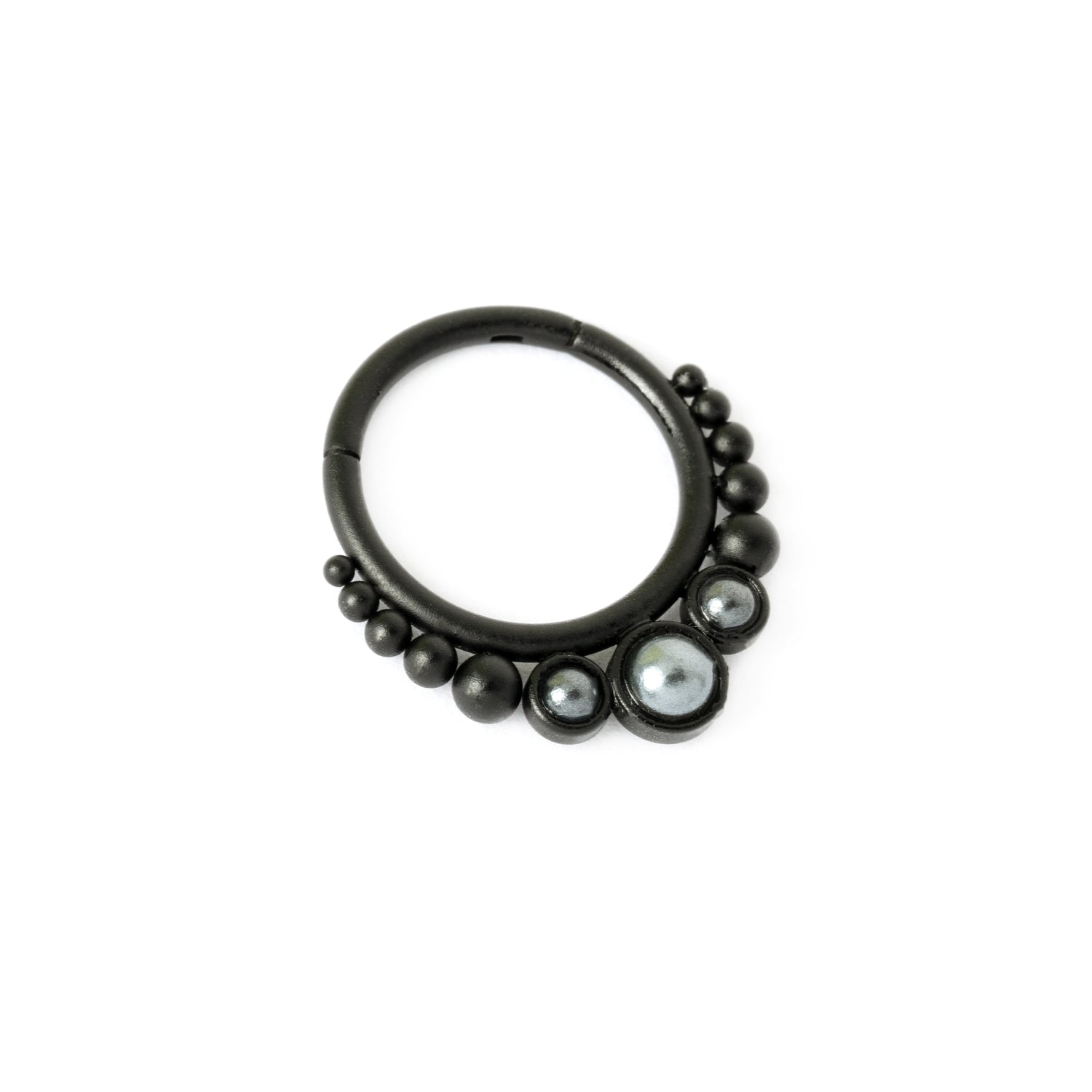 Black Siti pearl septum clicker right sideview