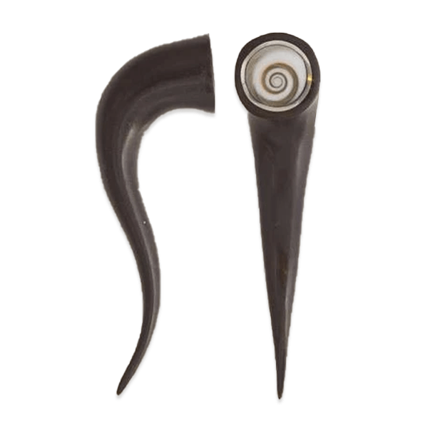 Black Wood Ear Stretchers With Set Shiva Eye
