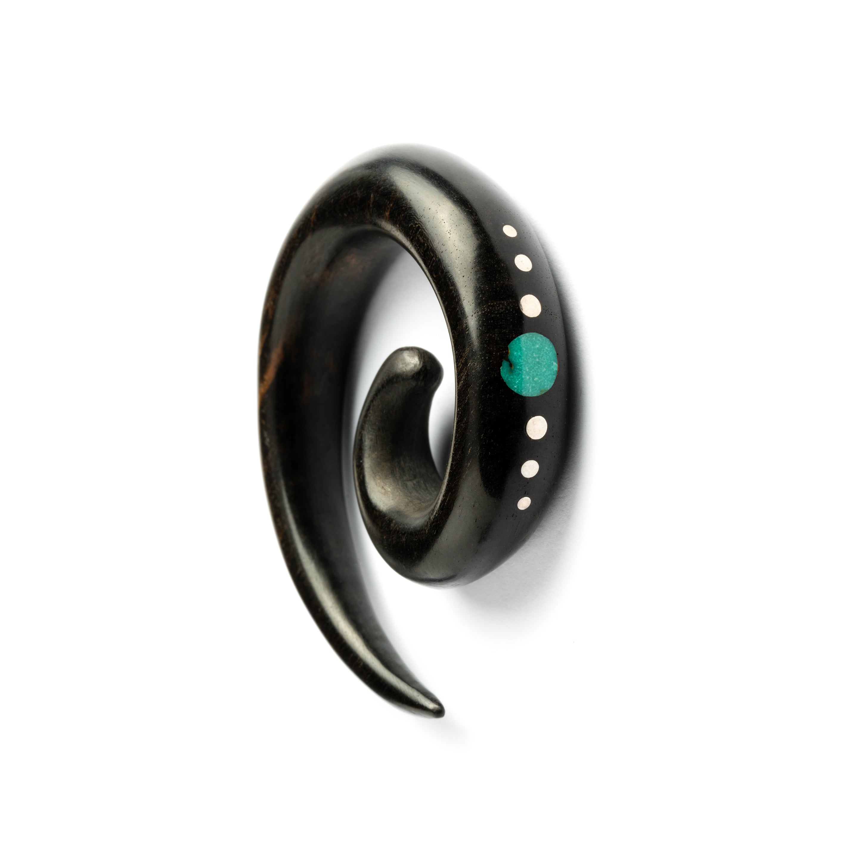Koru Spiral Ear Stretcher with Stone Inlays
