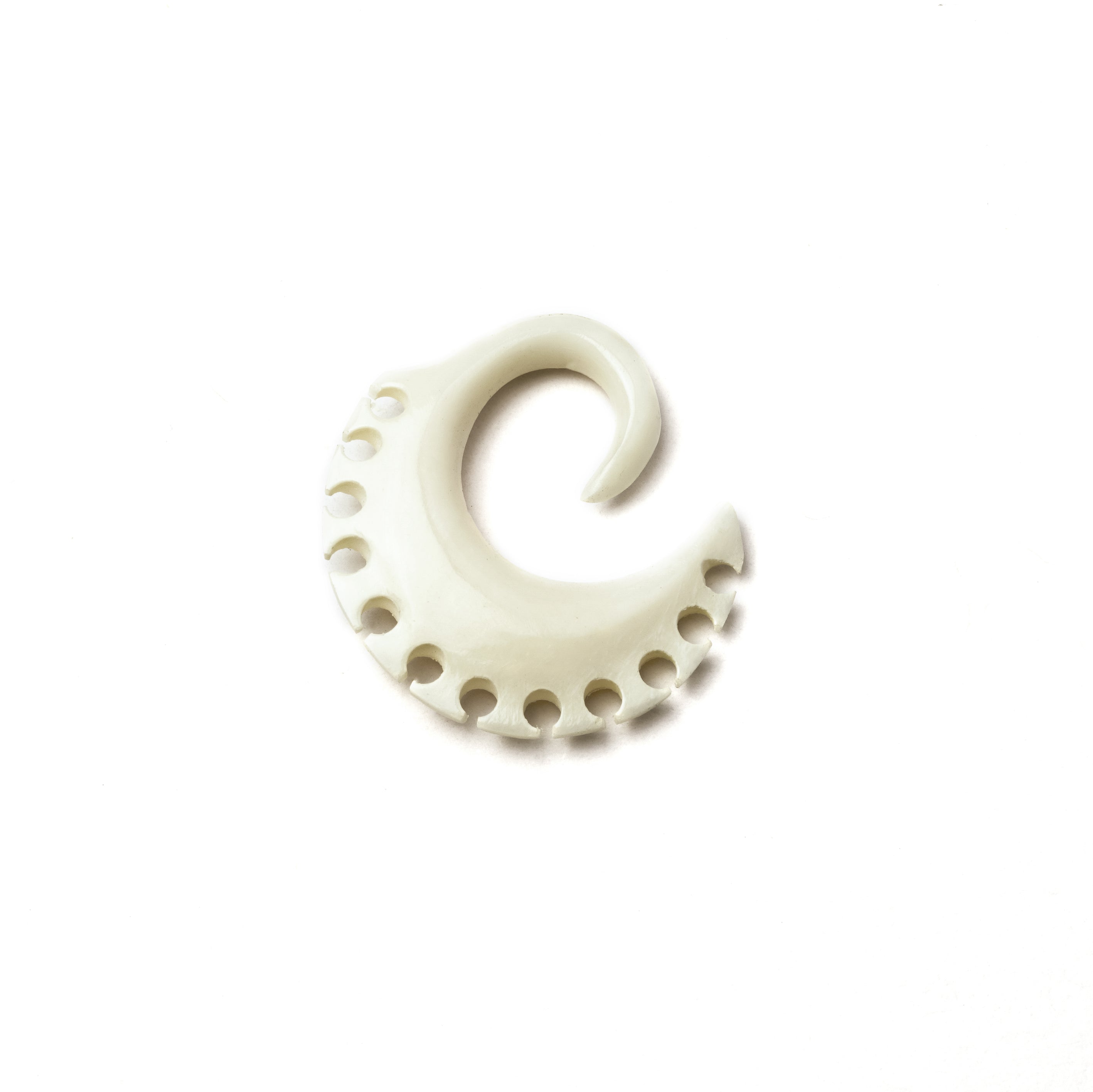 Open Cut Hoop Ear Stretchers - bone