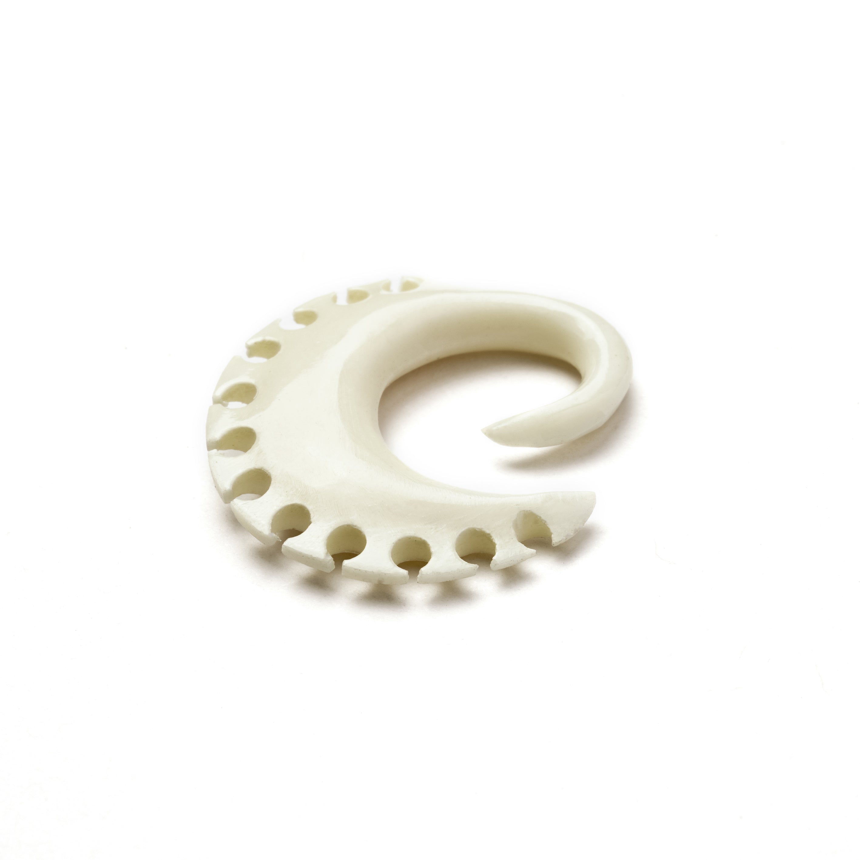 Open Cut Hoop Ear Stretchers - bone