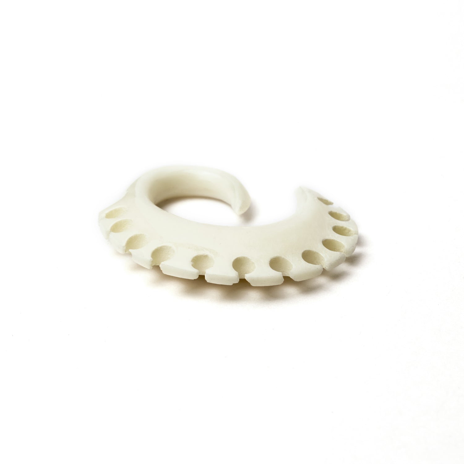 Open Cut Hoop Ear Stretchers - bone