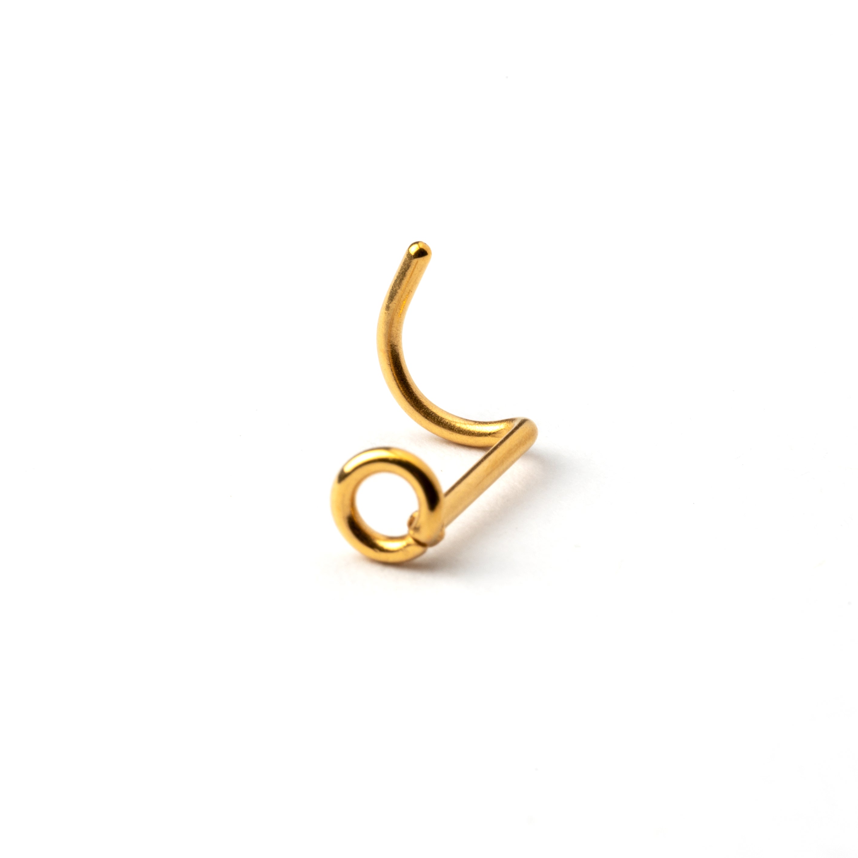 golden circle wire nose stud frontal view