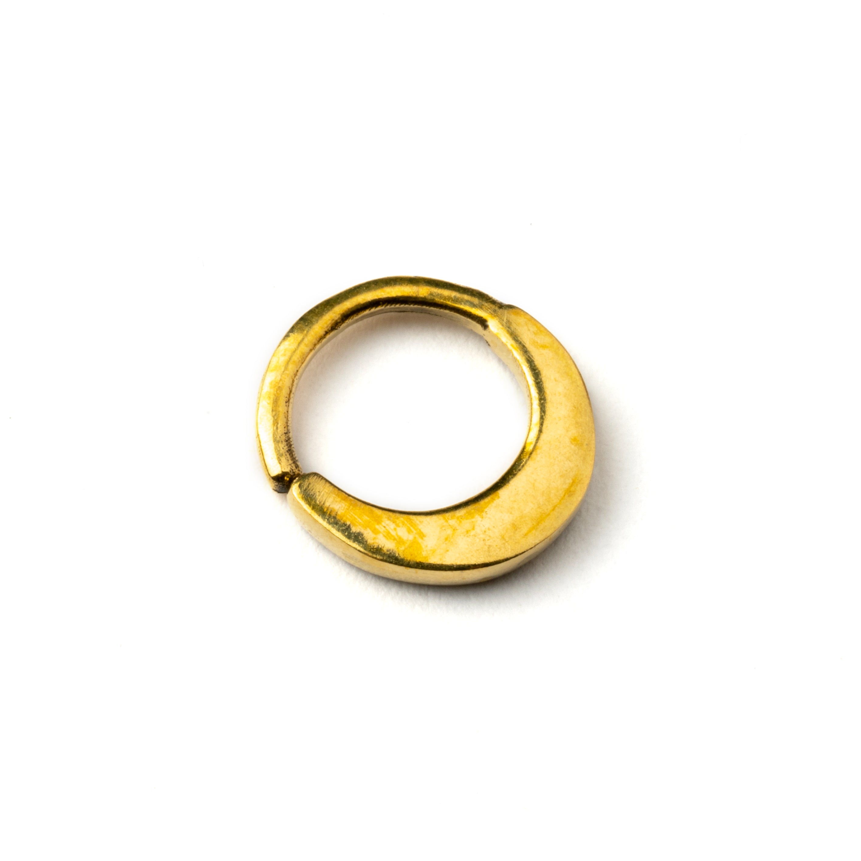 Dayak golden brass septum ring back side view