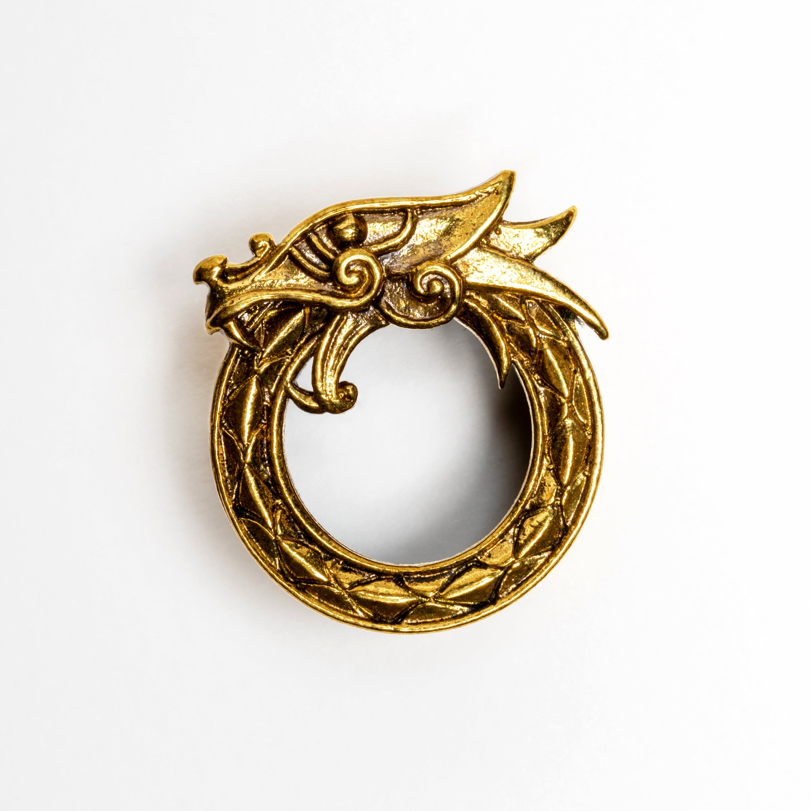 golden brass dragon flesh tunnel frontal view