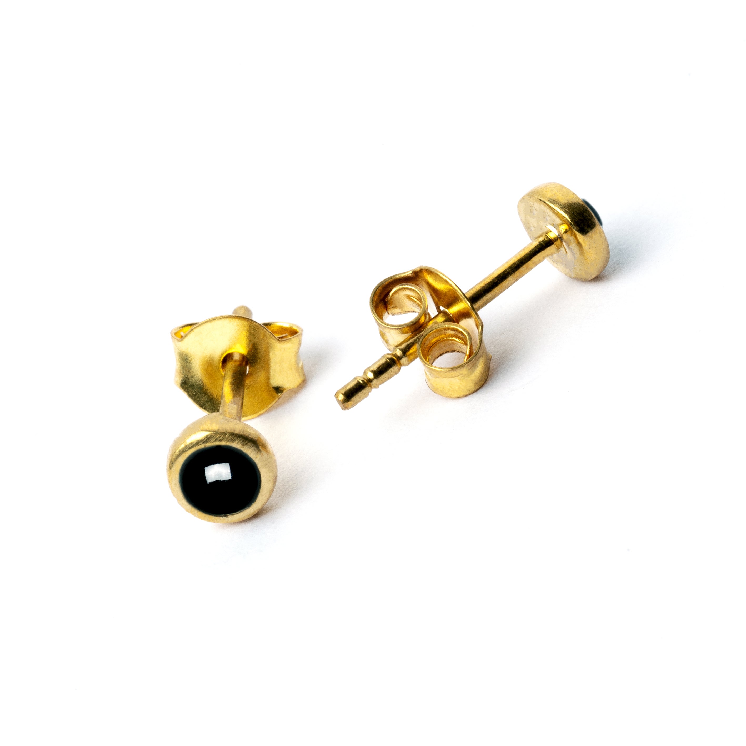 Brass-Ear-Stud-set-with-Black-Onyx_1