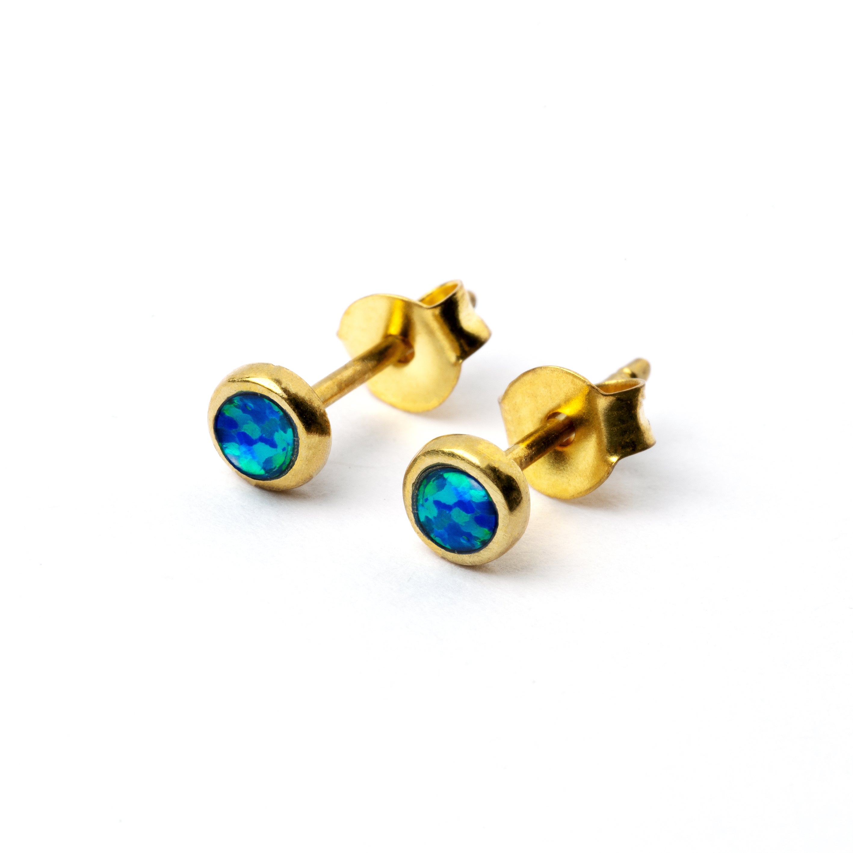 Brass-Ear-Stud-set-with-Blue-Opal_2