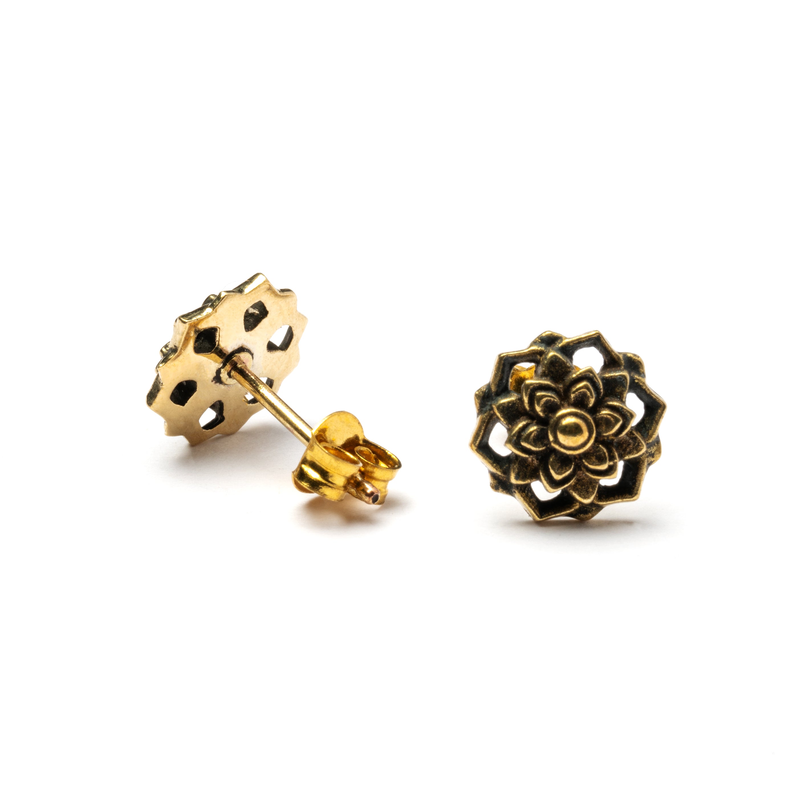 Flower Brass Ear Studs