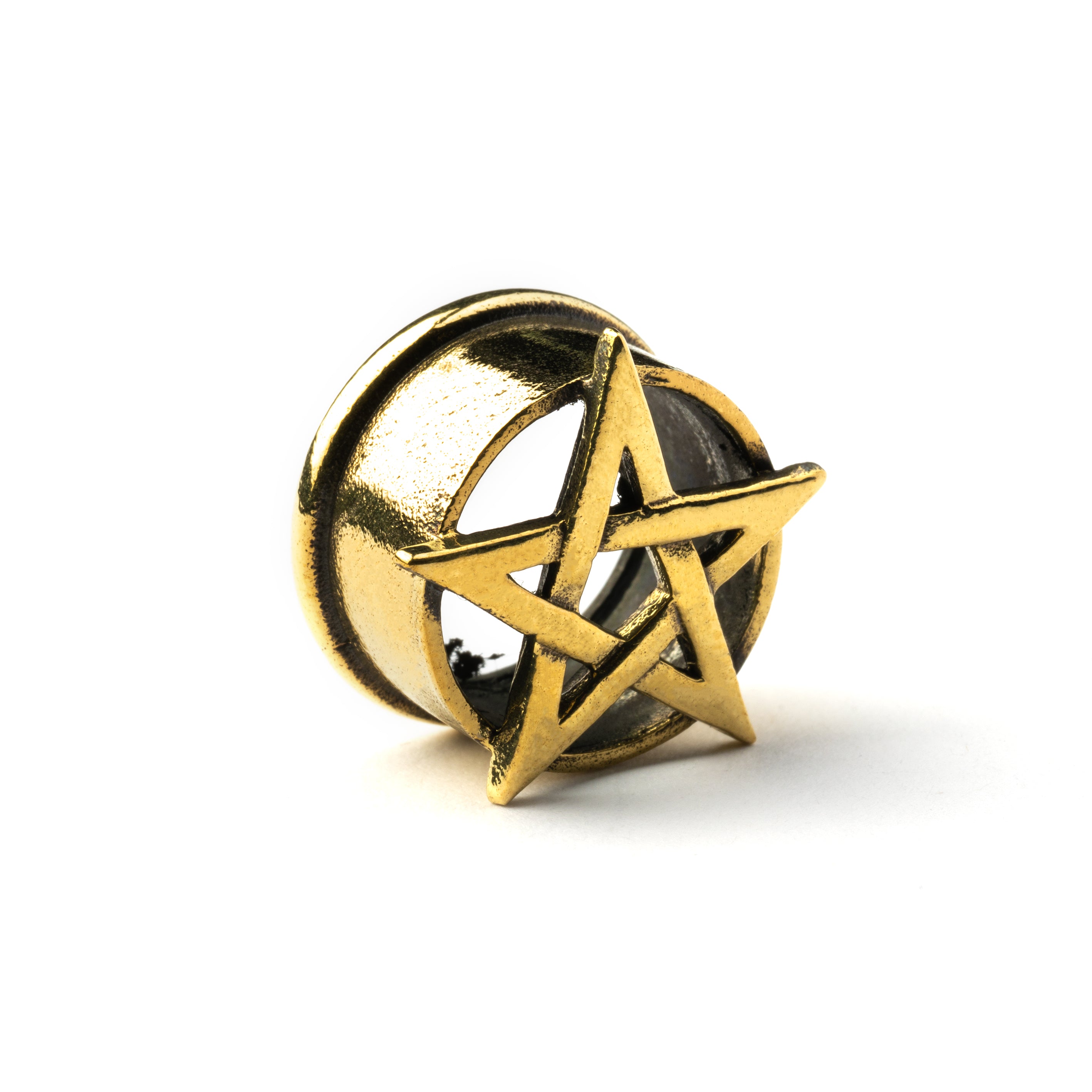 Brass Pentagram plug left side view