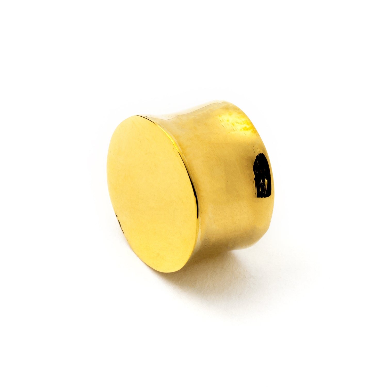 golden brass plain plug earring