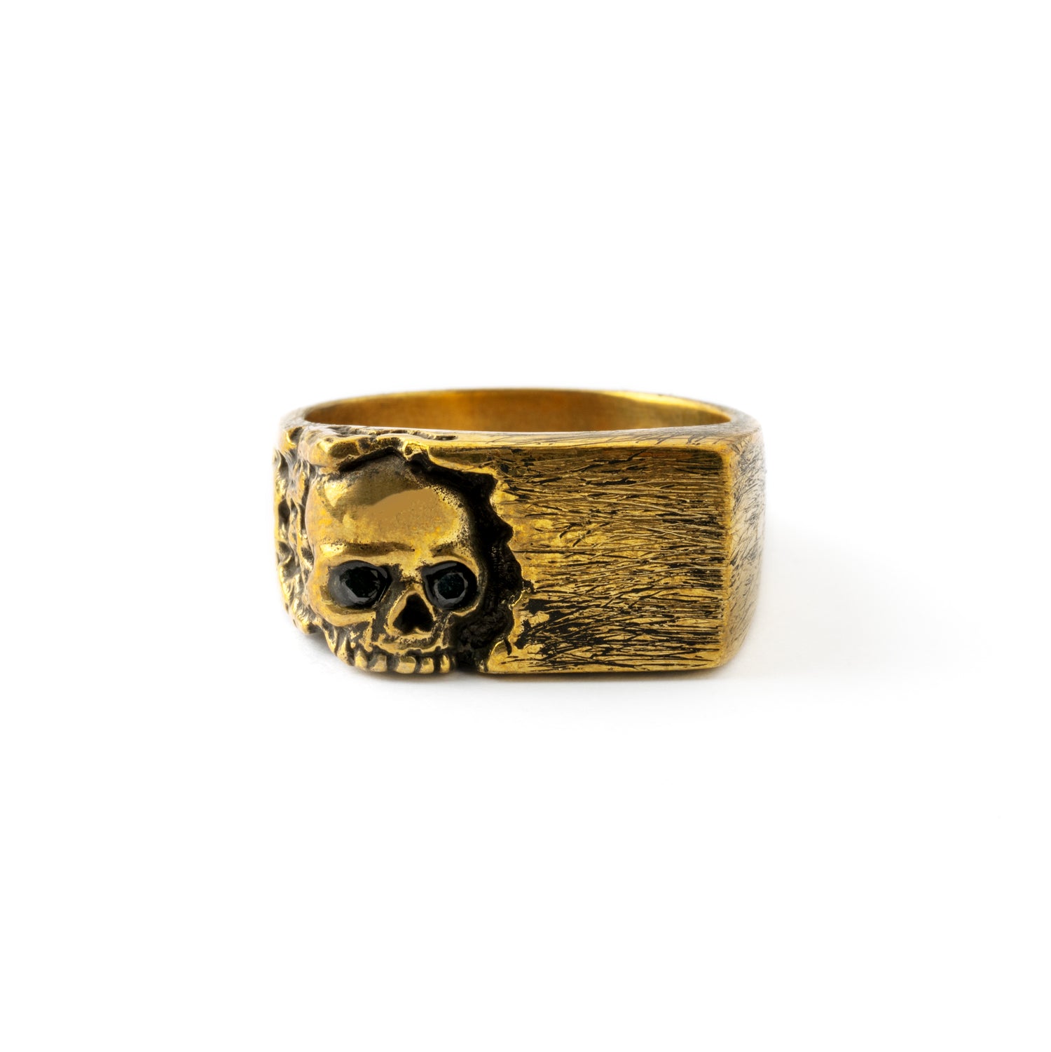 Break Free Skull Ring with Black Spinel