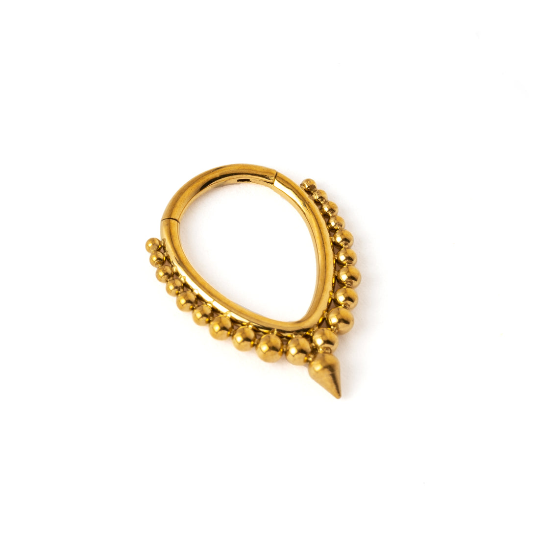 Brenna Golden surgical steel Septum Clicker ring left side view