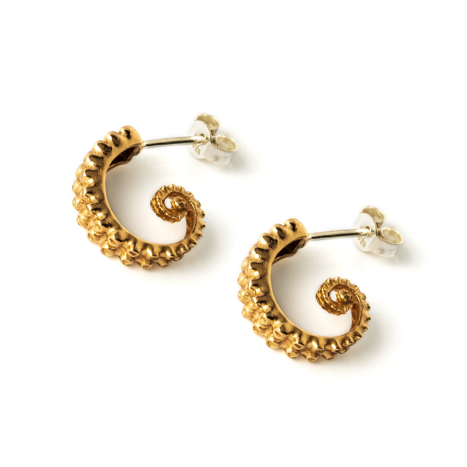 Bronze Octopus Tentacles open hoop earrings 