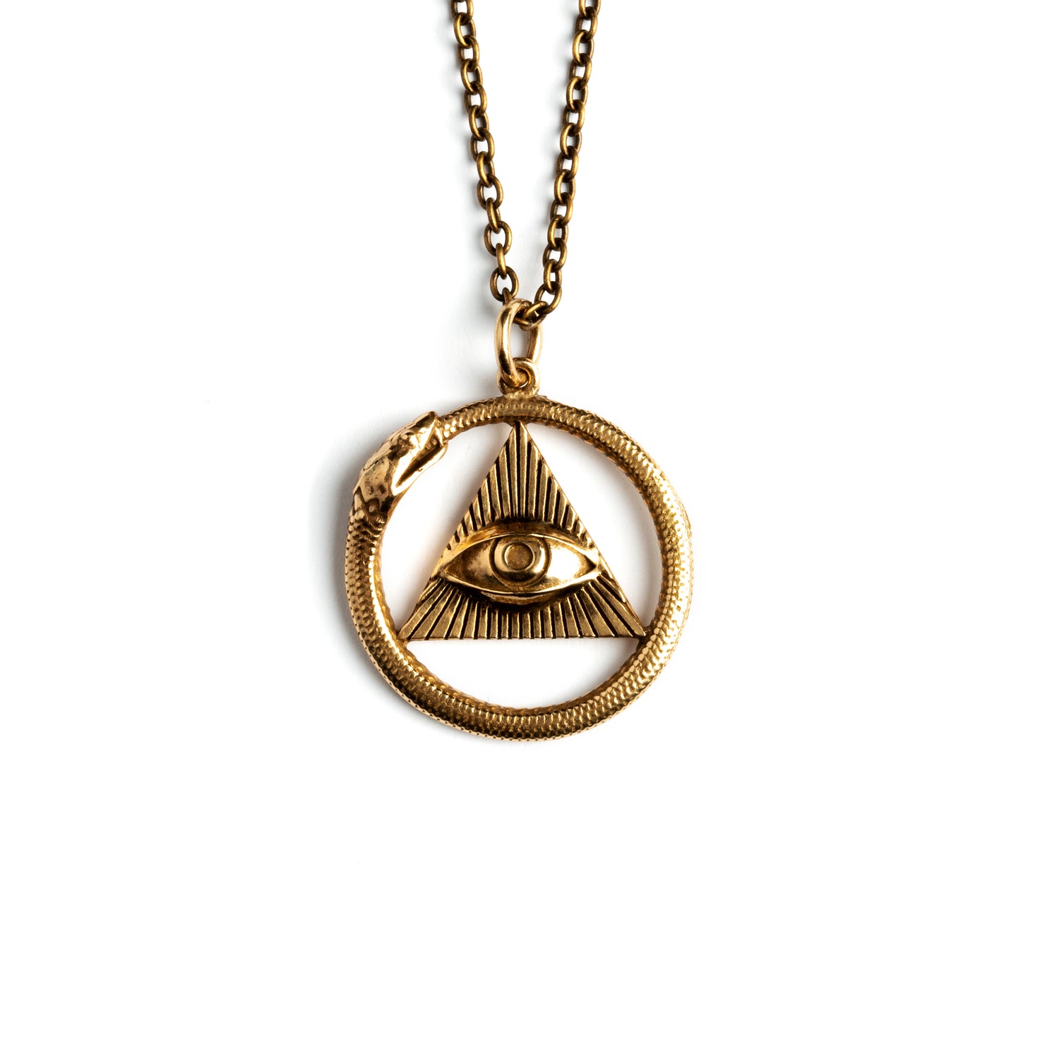 Bronze Providence Ouroboros Pendant necklace frontal view